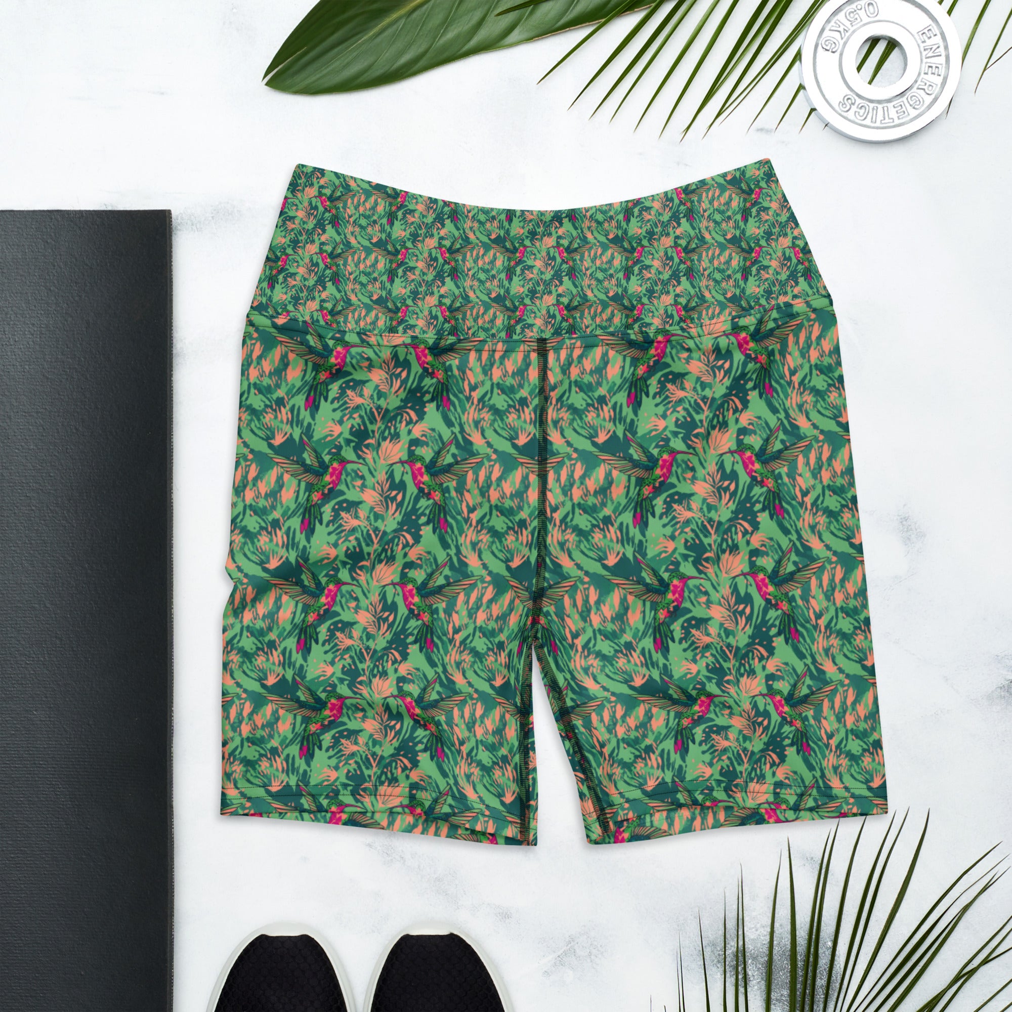 Ruby-throated Hummingbird Yoga Shorts | GearBunch
