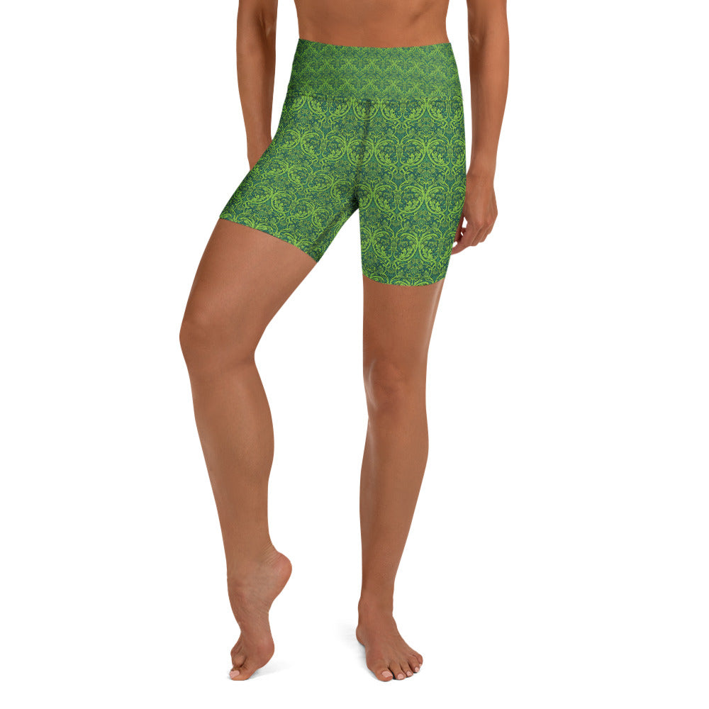 William Morris Tree Yoga Shorts | GearBunch