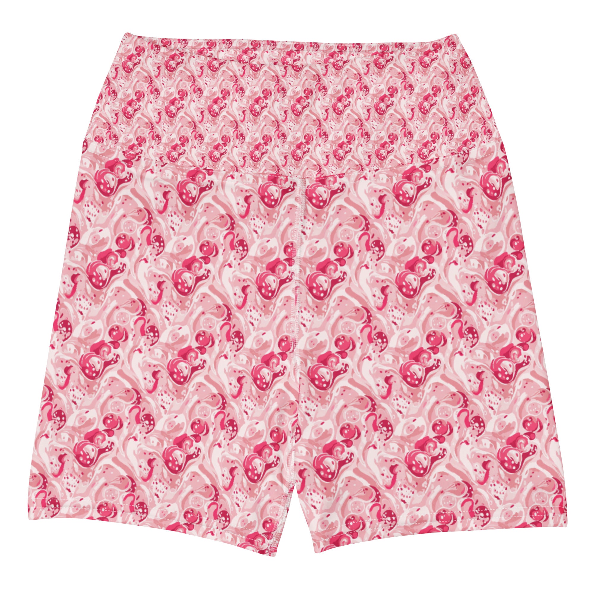 Cherry Strawberry Cream Yoga Shorts | GearBunch