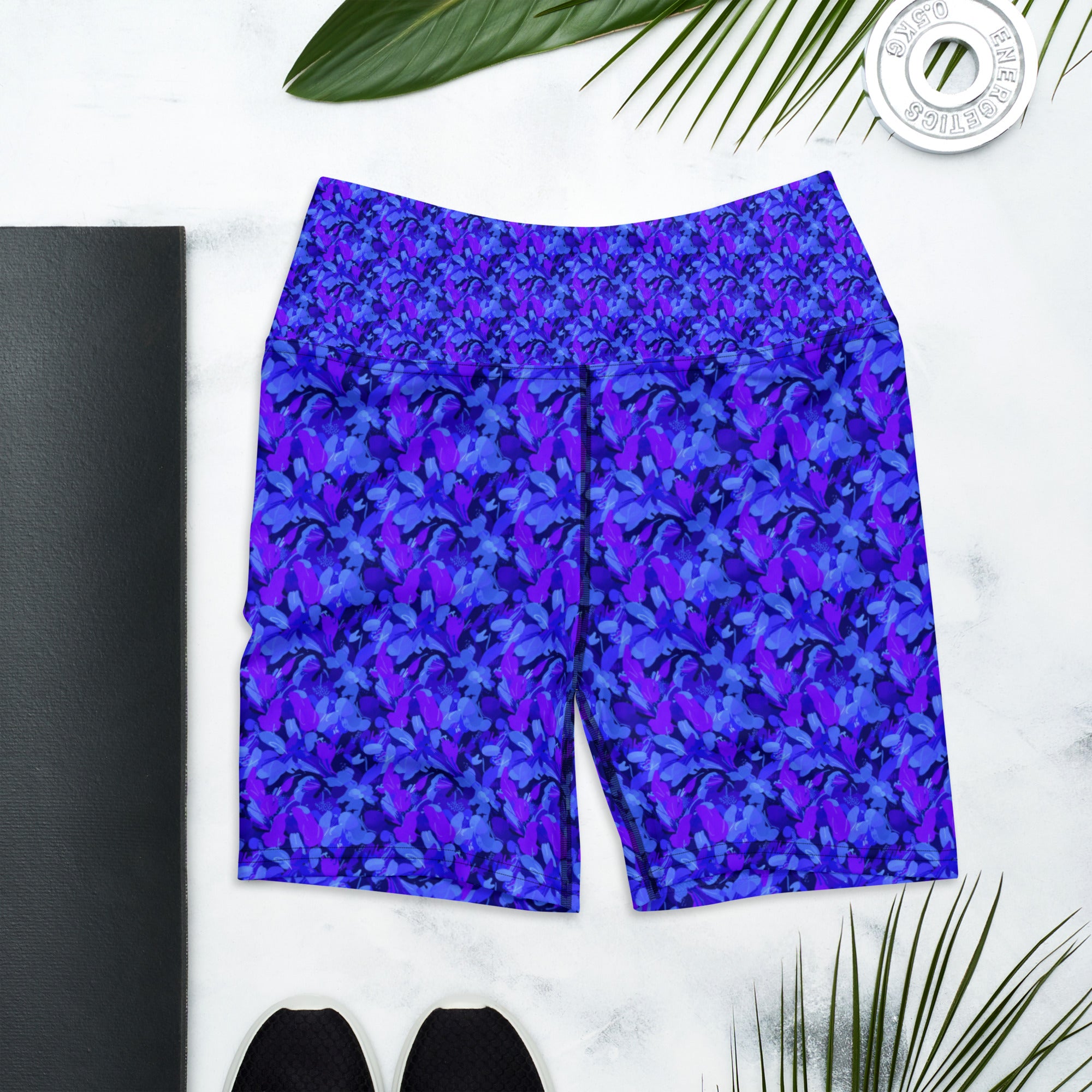 Touching Distance Abstract Yoga Shorts | GearBunch