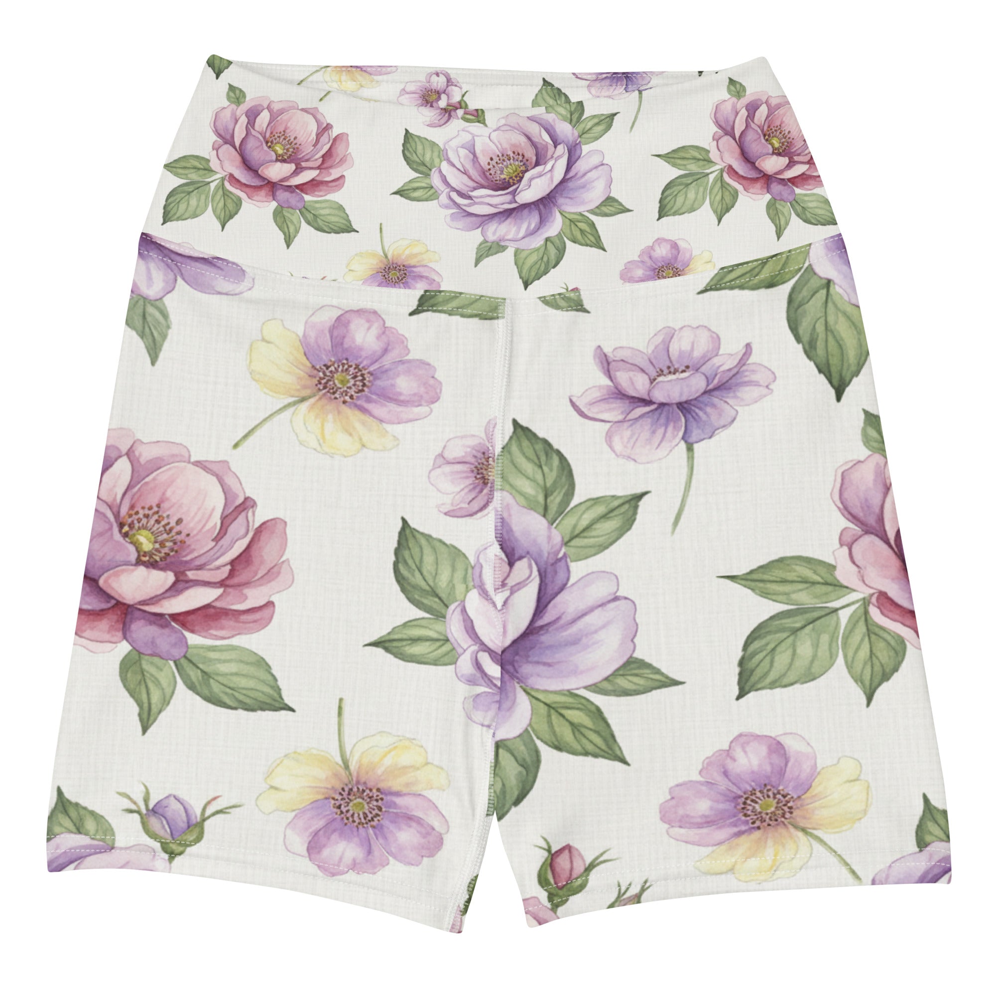 Watercolour Wildflowers Yoga Shorts | GearBunch