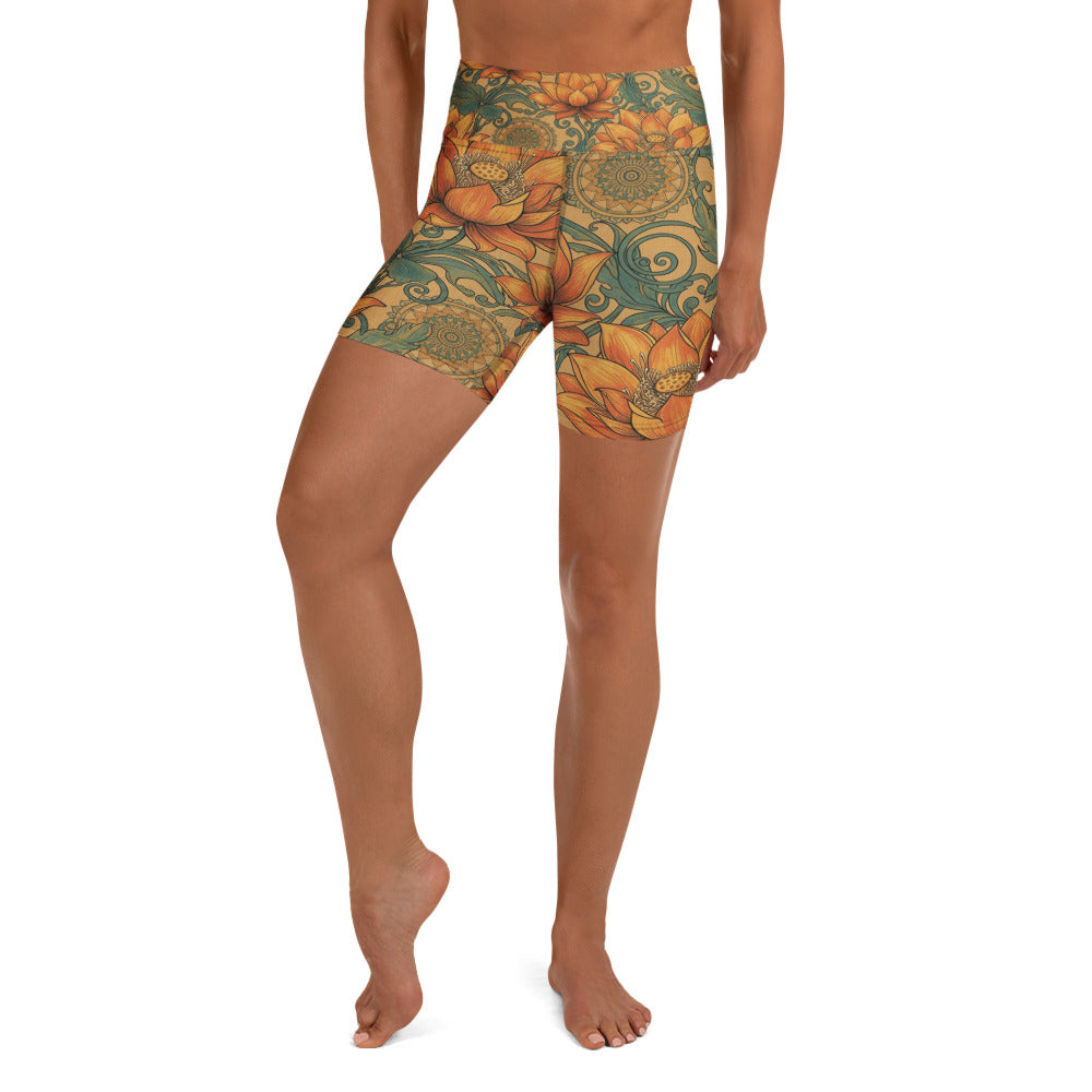 Boho Lotus and Mandalas Yoga Shorts | GearBunch