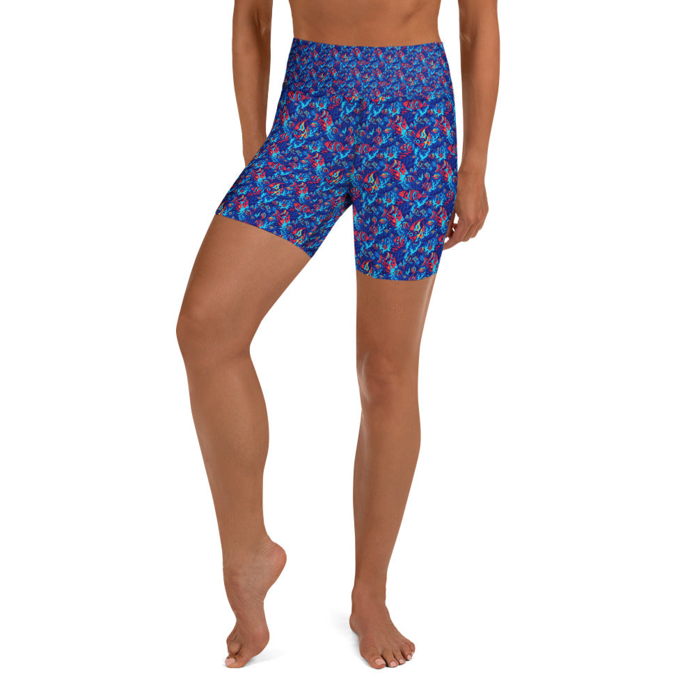 Colorful Tropical Fishes Yoga Shorts | GearBunch