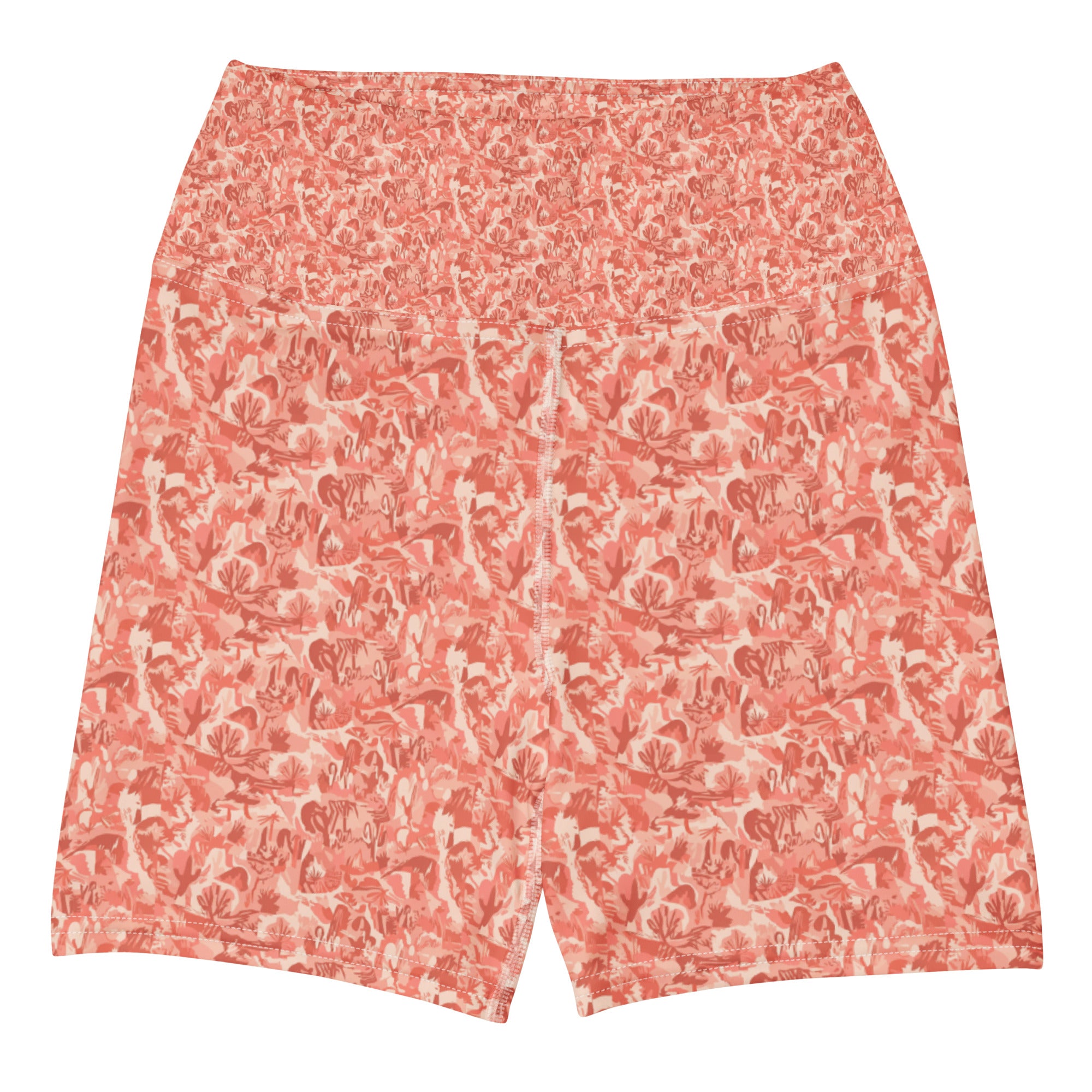 Distorted Cowboy Landscape Yoga Shorts | GearBunch