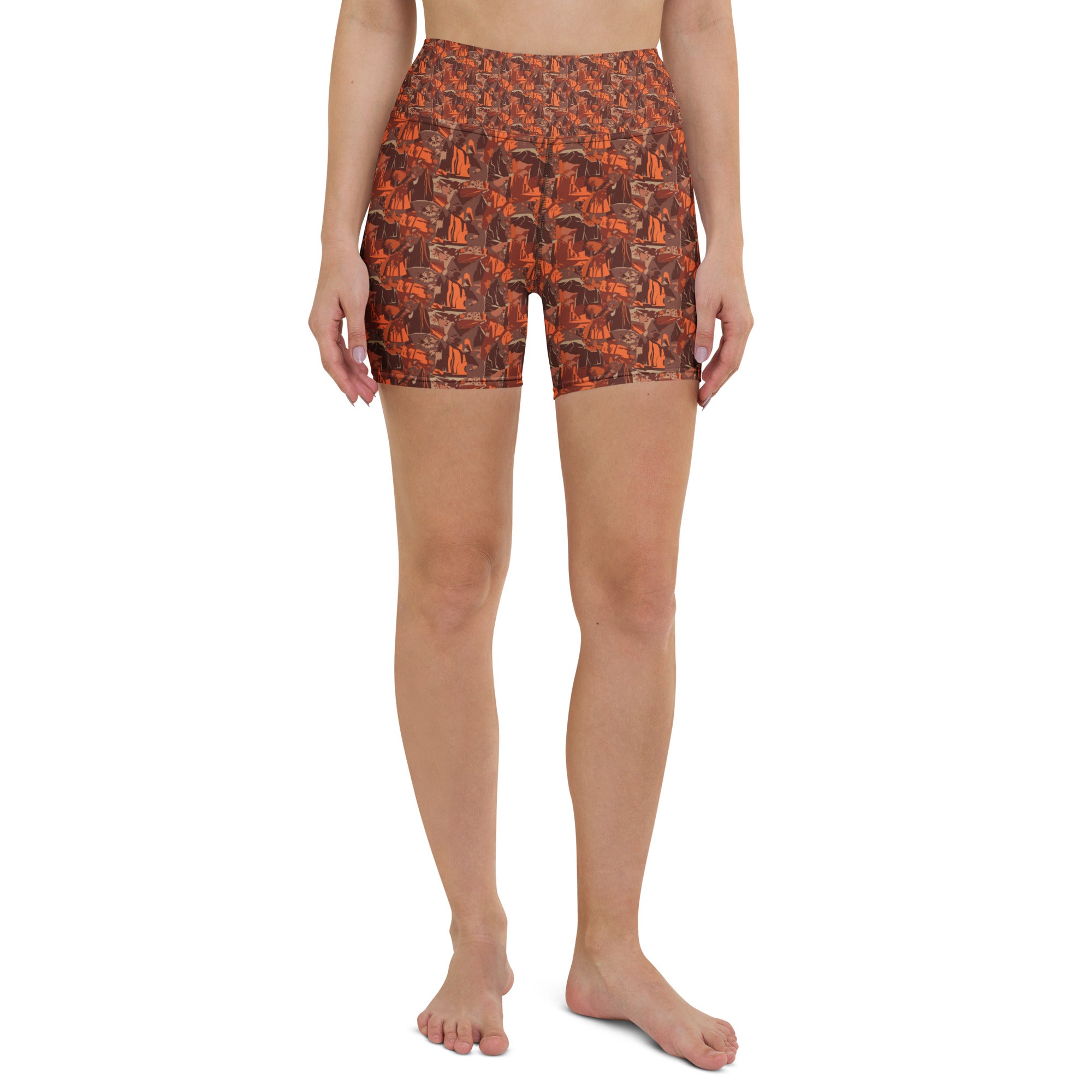 Broken Desert Landscape Yoga Shorts | GearBunch