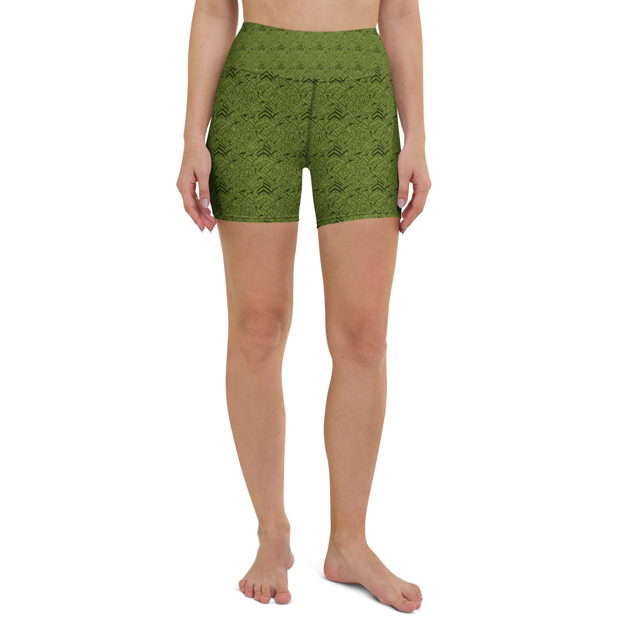 Velvet Olive Green Yoga Shorts | GearBunch