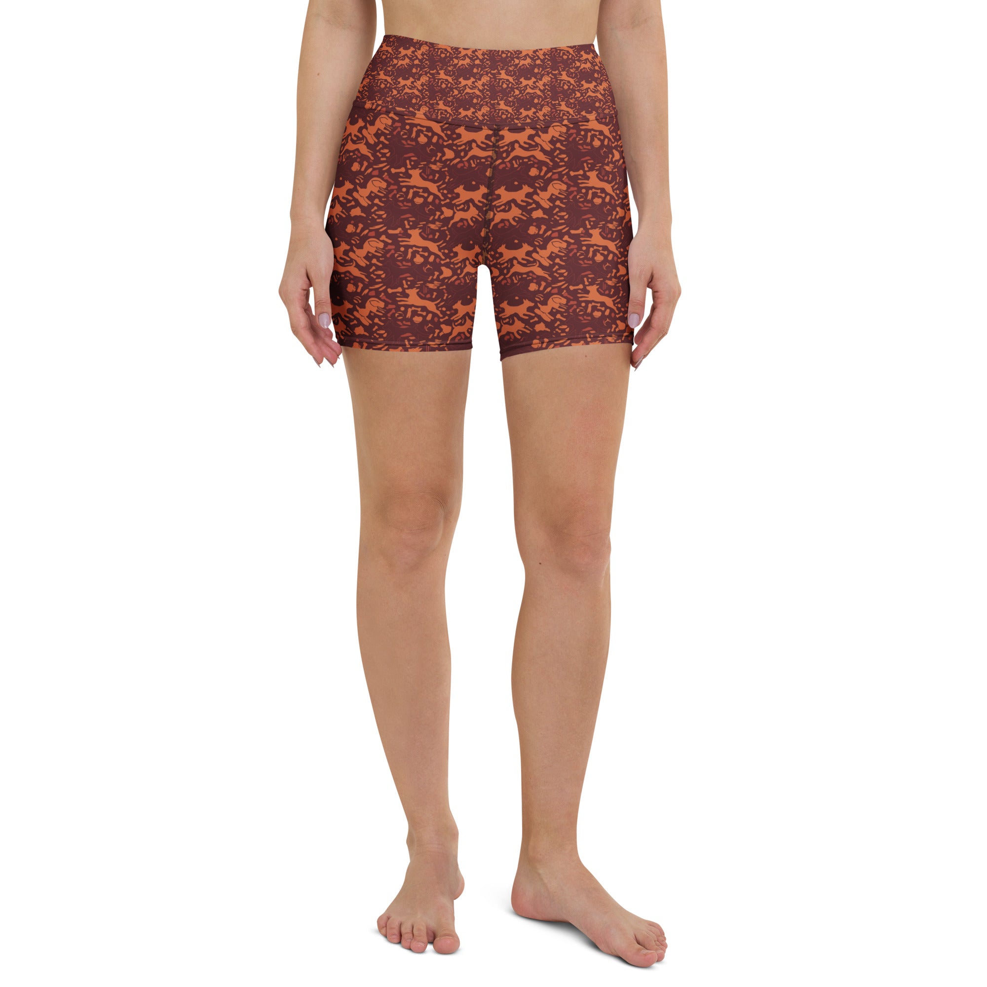 Minimal Fetch Art Yoga Shorts | GearBunch