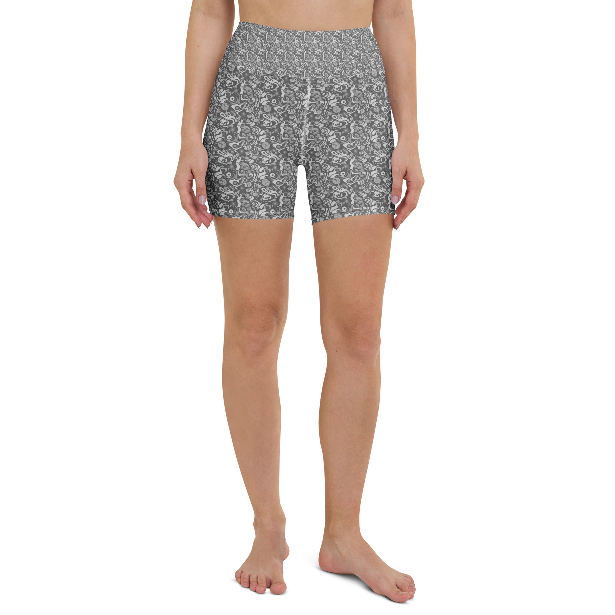 Psalm Abstract Yoga Shorts | GearBunch