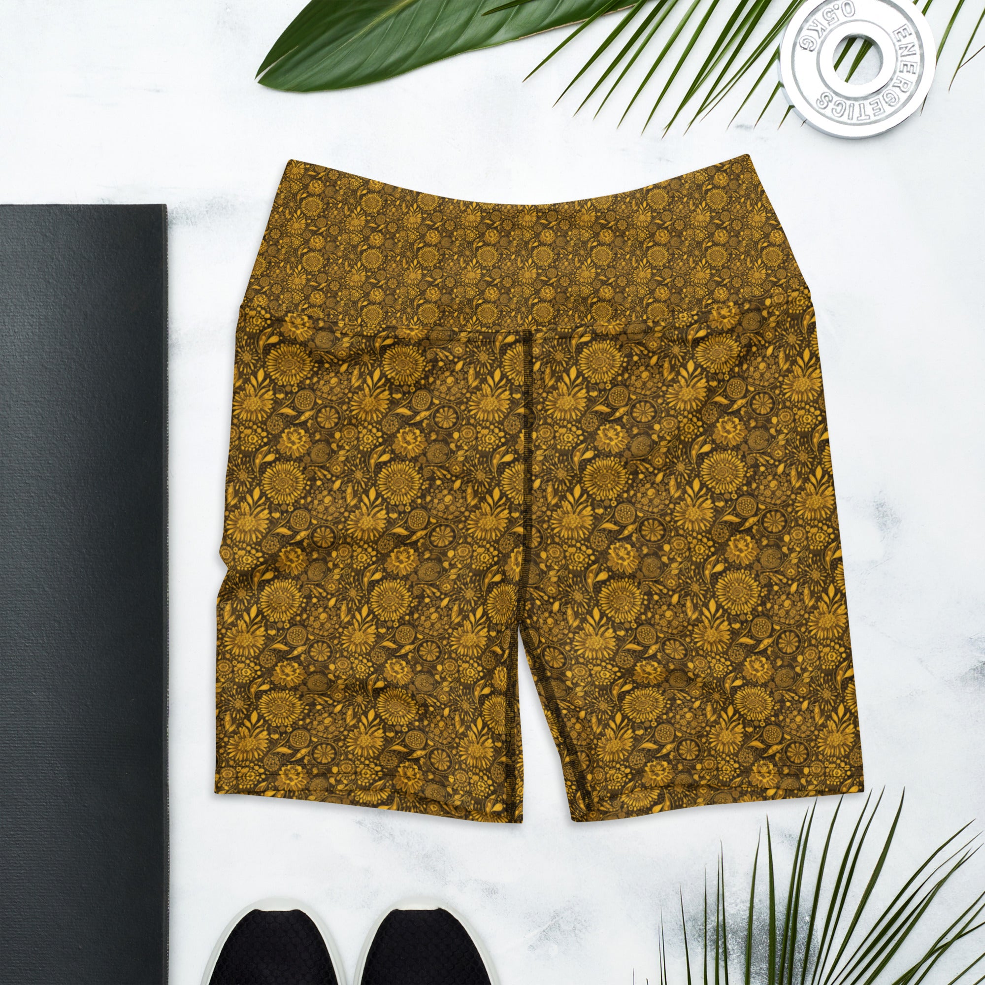 Gustav Klimt Floral Yoga Shorts | GearBunch