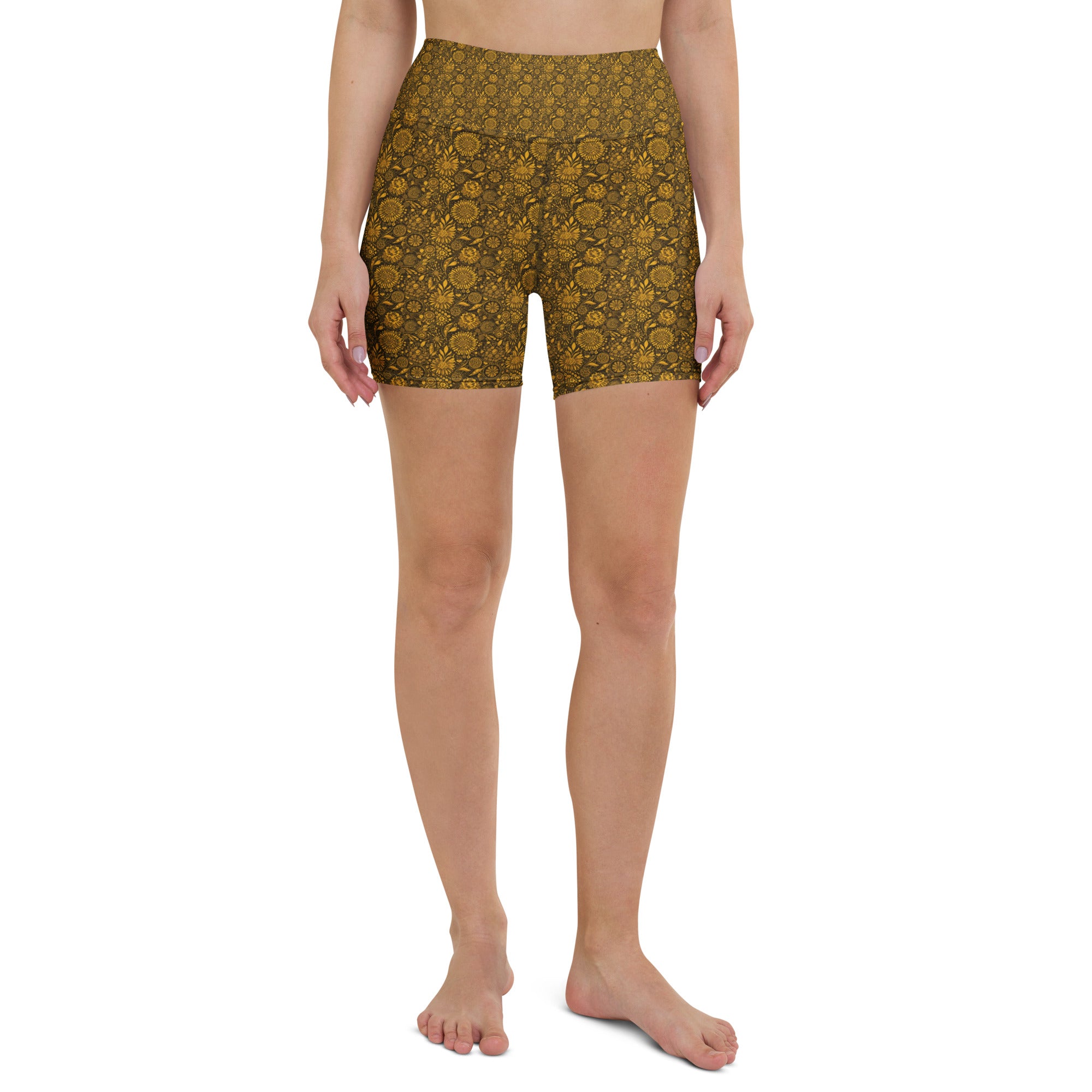Gustav Klimt Floral Yoga Shorts | GearBunch