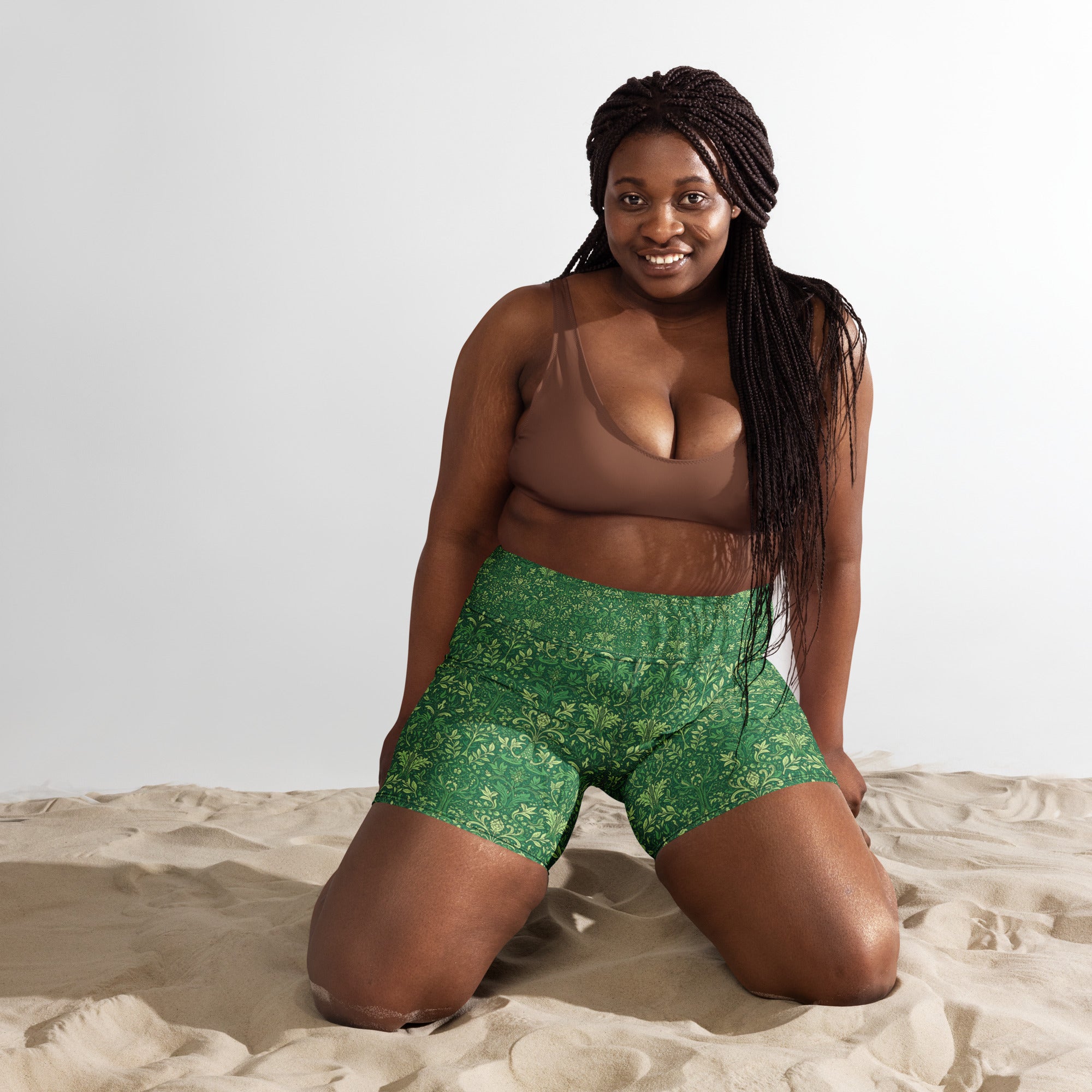 William Morris Tree Yoga Shorts | GearBunch