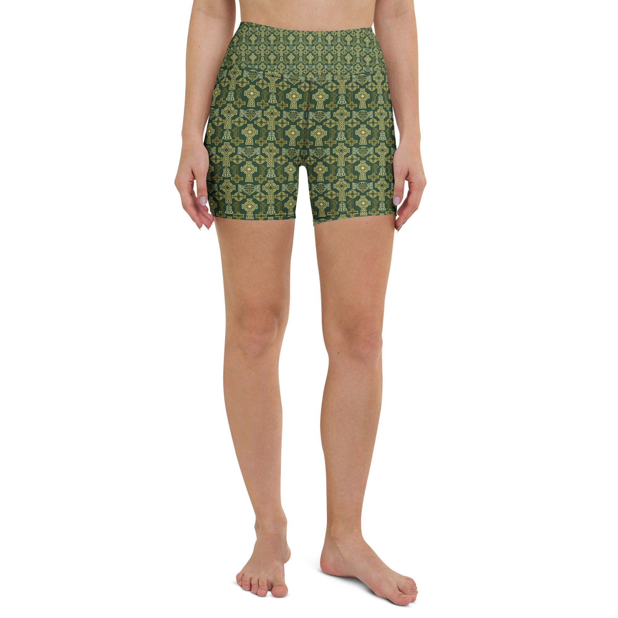 Celtic Cross Knotwork Yoga Shorts | GearBunch
