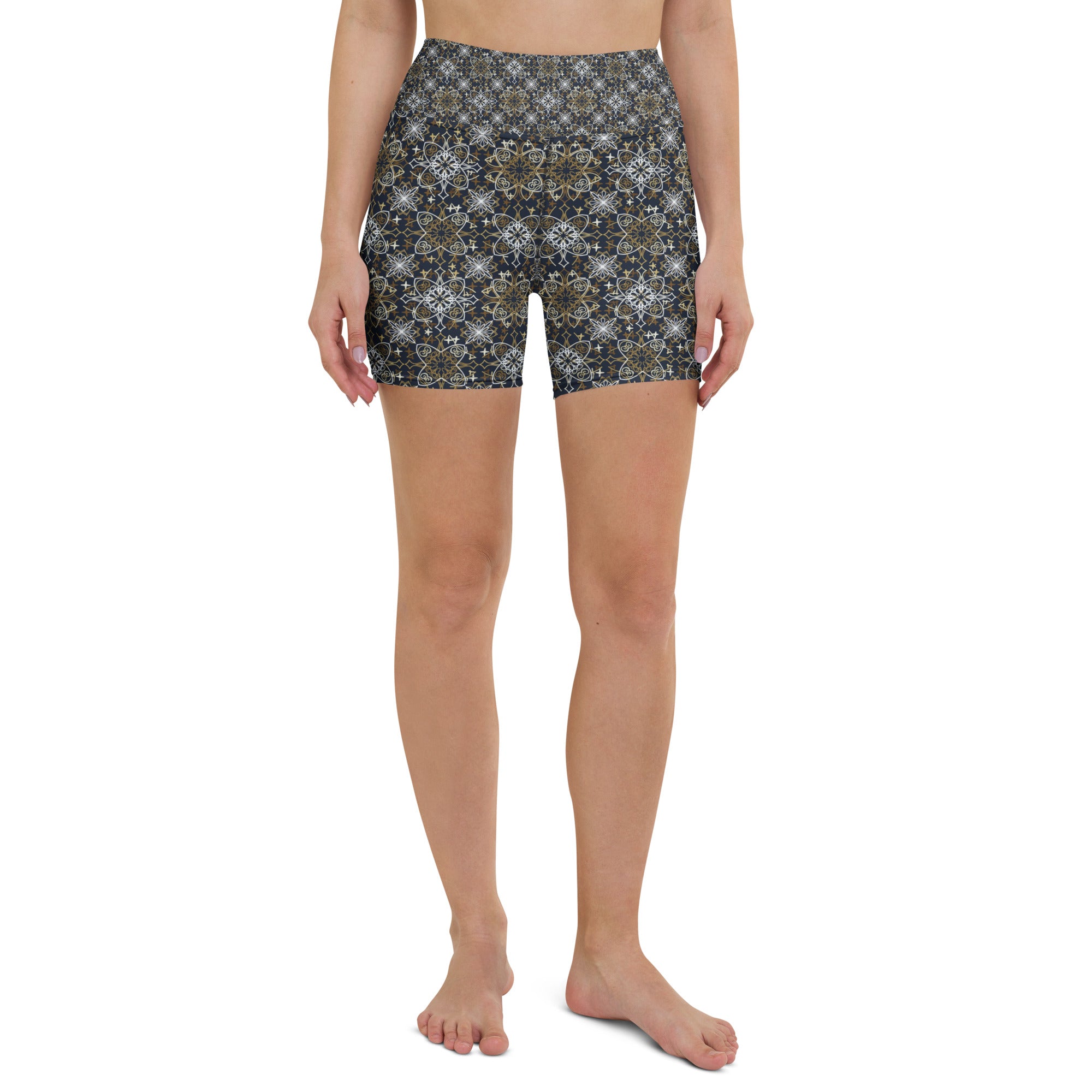 Cross Mandala Yoga Shorts | GearBunch