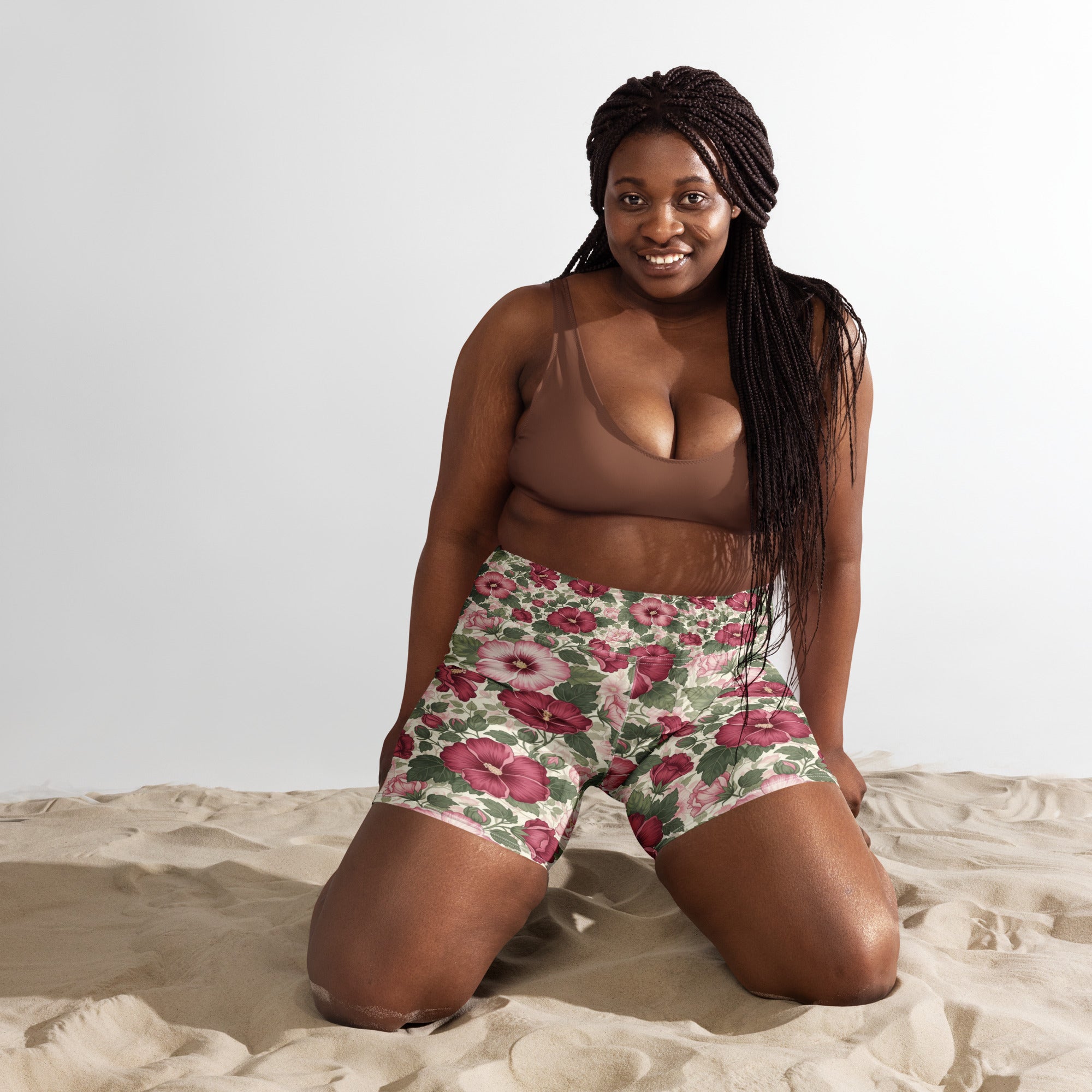 Rose of Sharon Yoga Shorts | GearBunch