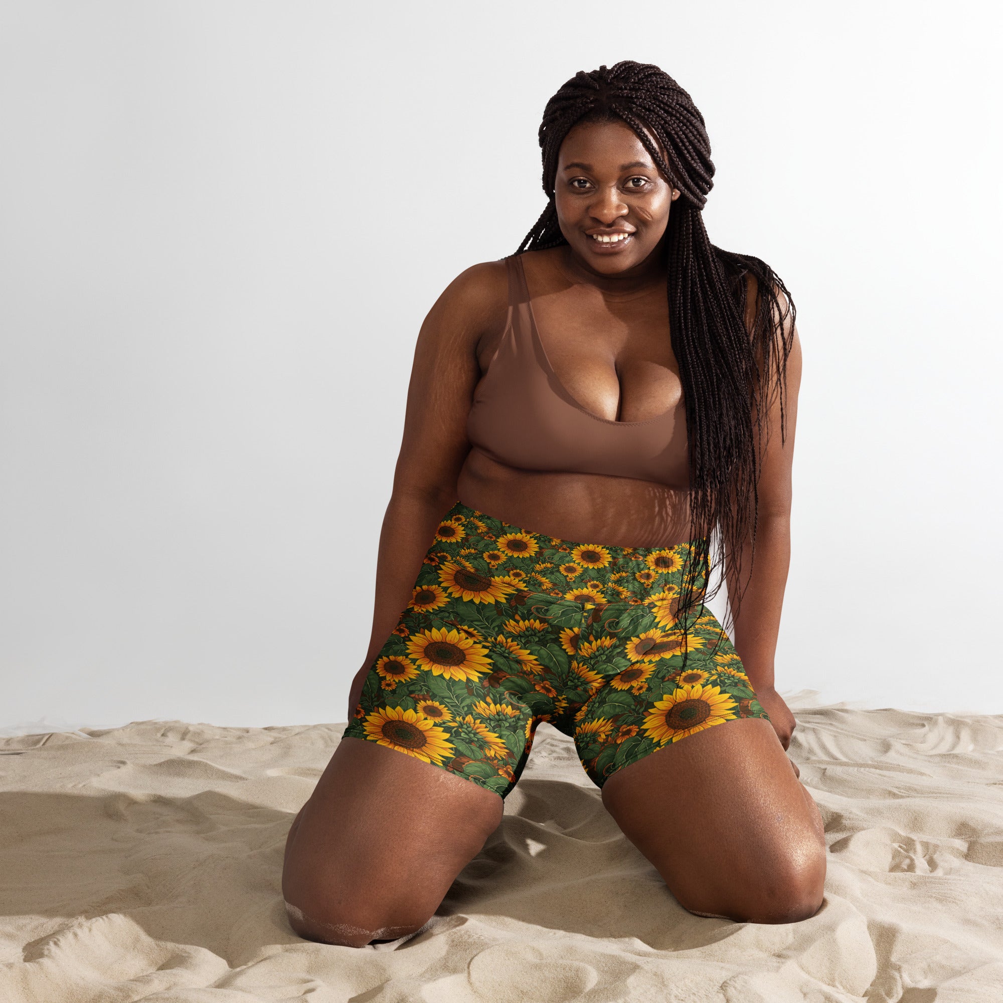 Sunflower Cross Yoga Shorts | GearBunch