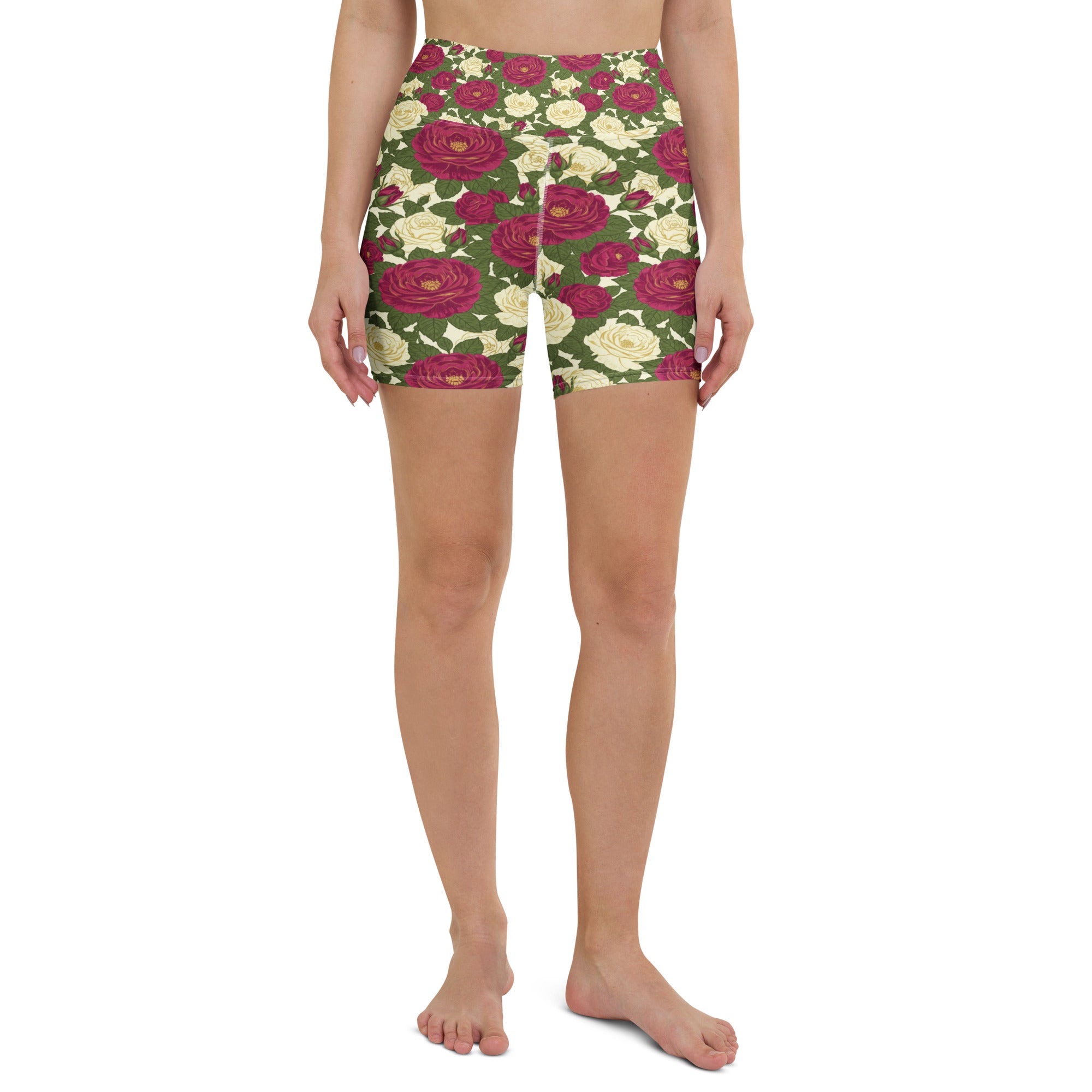 Taurus Rose Botanical Yoga Shorts | GearBunch