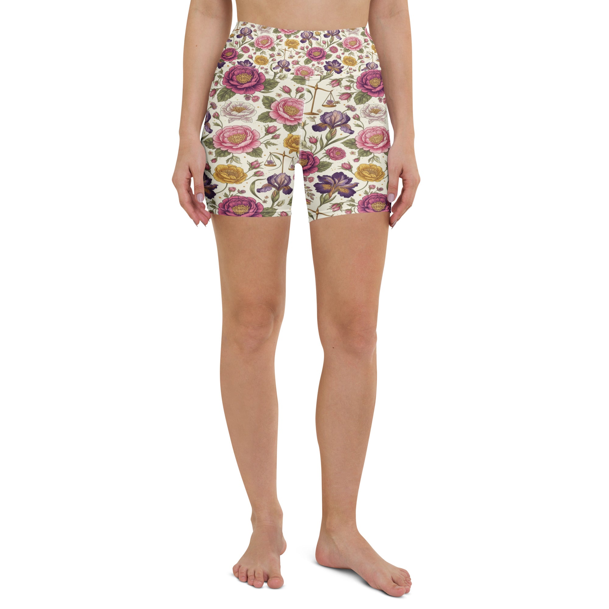 Libra Balance Floral Yoga Shorts | GearBunch