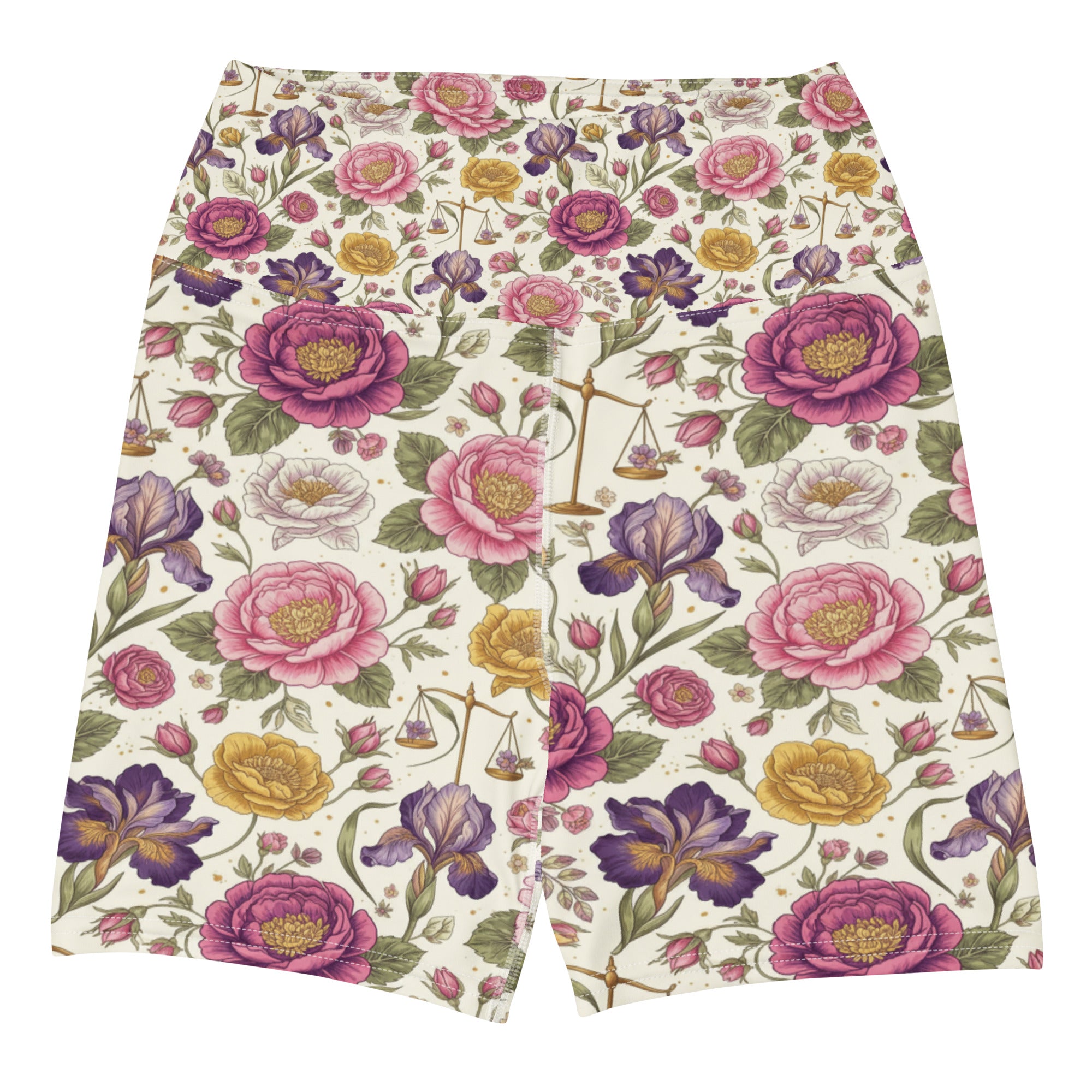 Libra Balance Floral Yoga Shorts | GearBunch