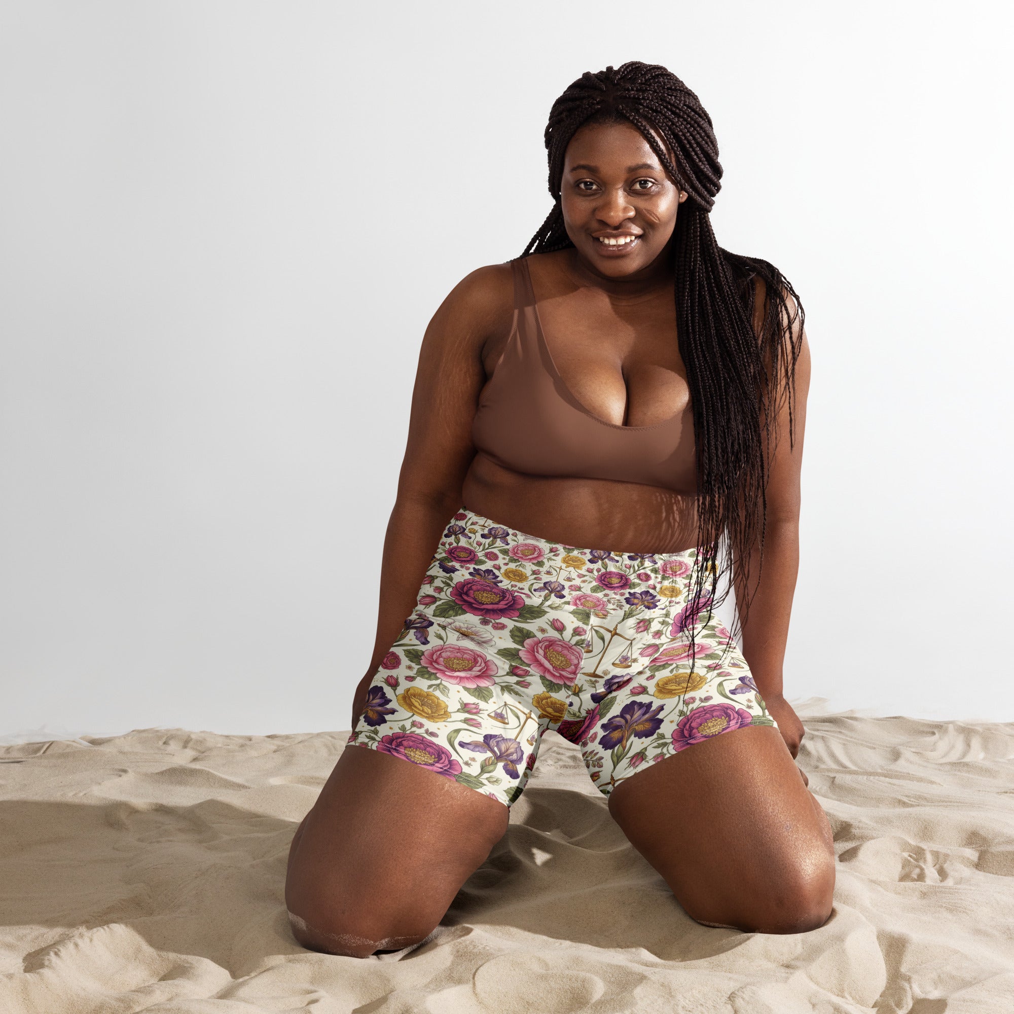 Libra Balance Floral Yoga Shorts | GearBunch