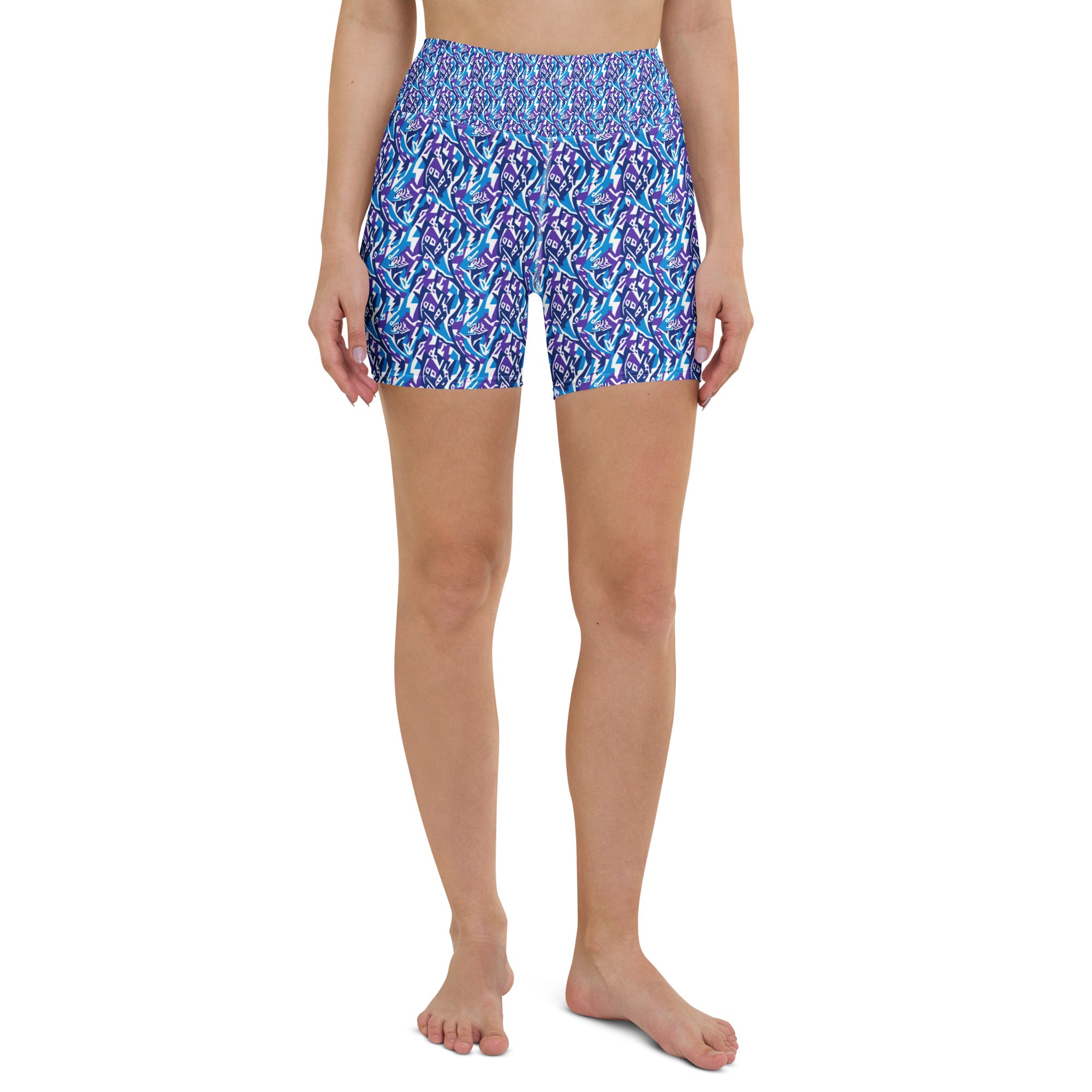 Aquarius Electric Waves Yoga Shorts | GearBunch
