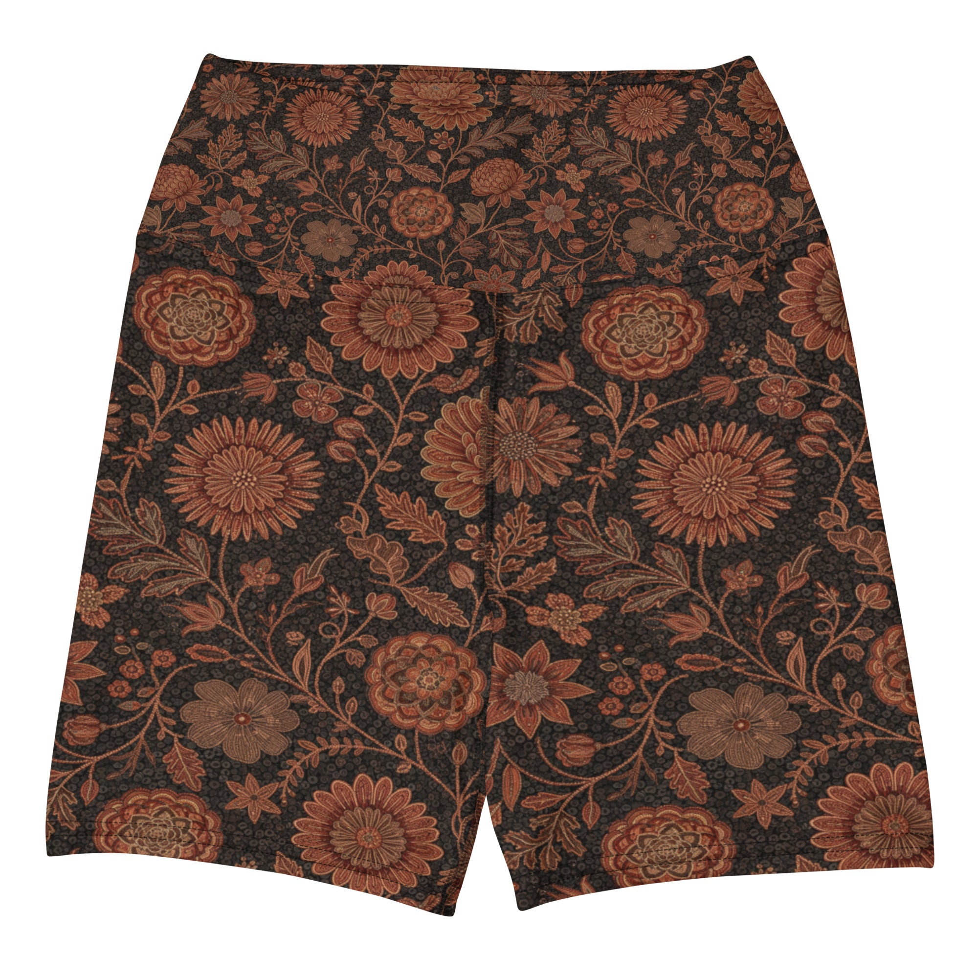 Copper Paillette Baroque Yoga Shorts | GearBunch
