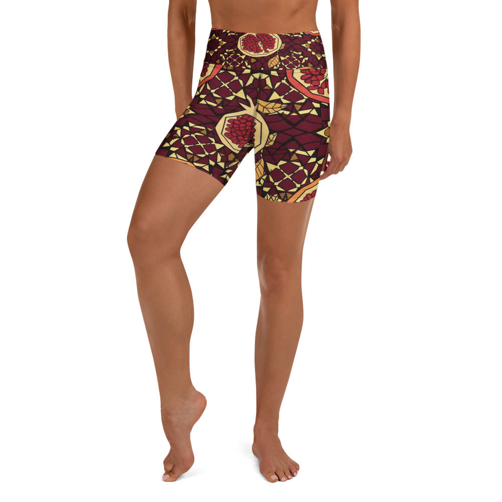 Zellige Pomegranate Yoga Shorts | GearBunch