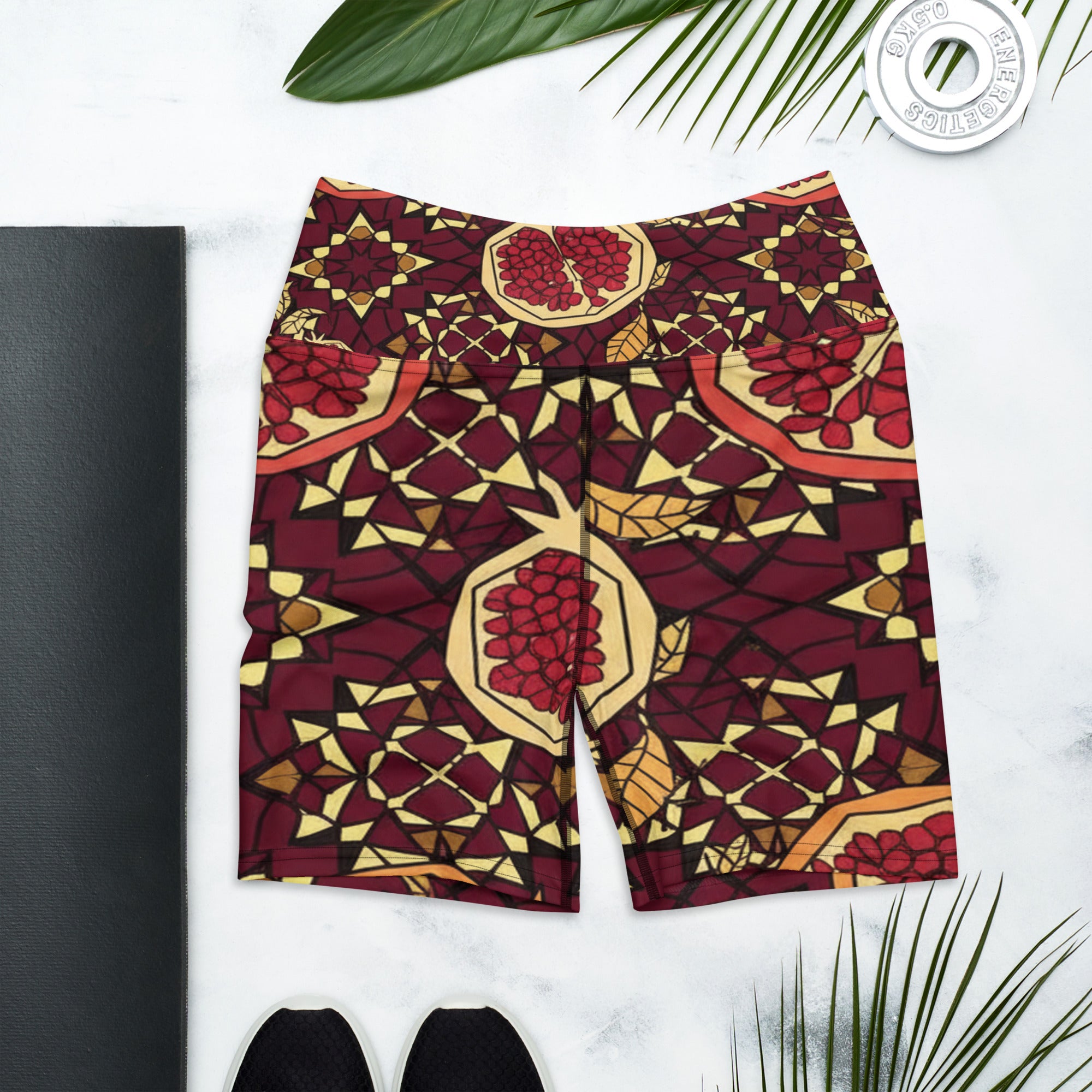 Zellige Pomegranate Yoga Shorts | GearBunch