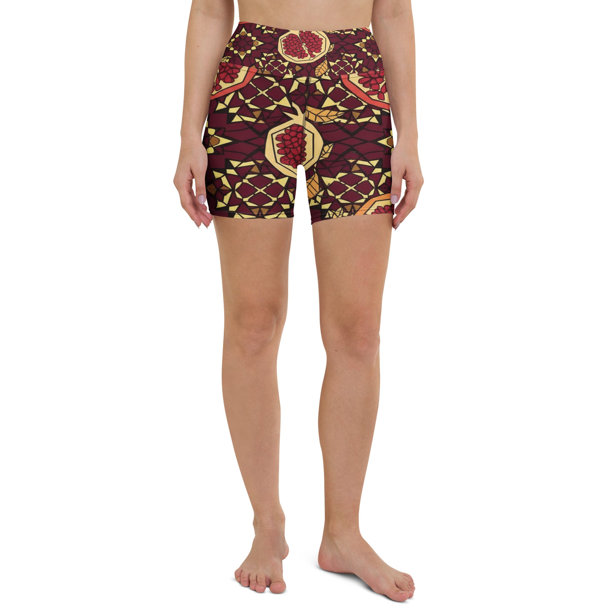 Zellige Pomegranate Yoga Shorts | GearBunch