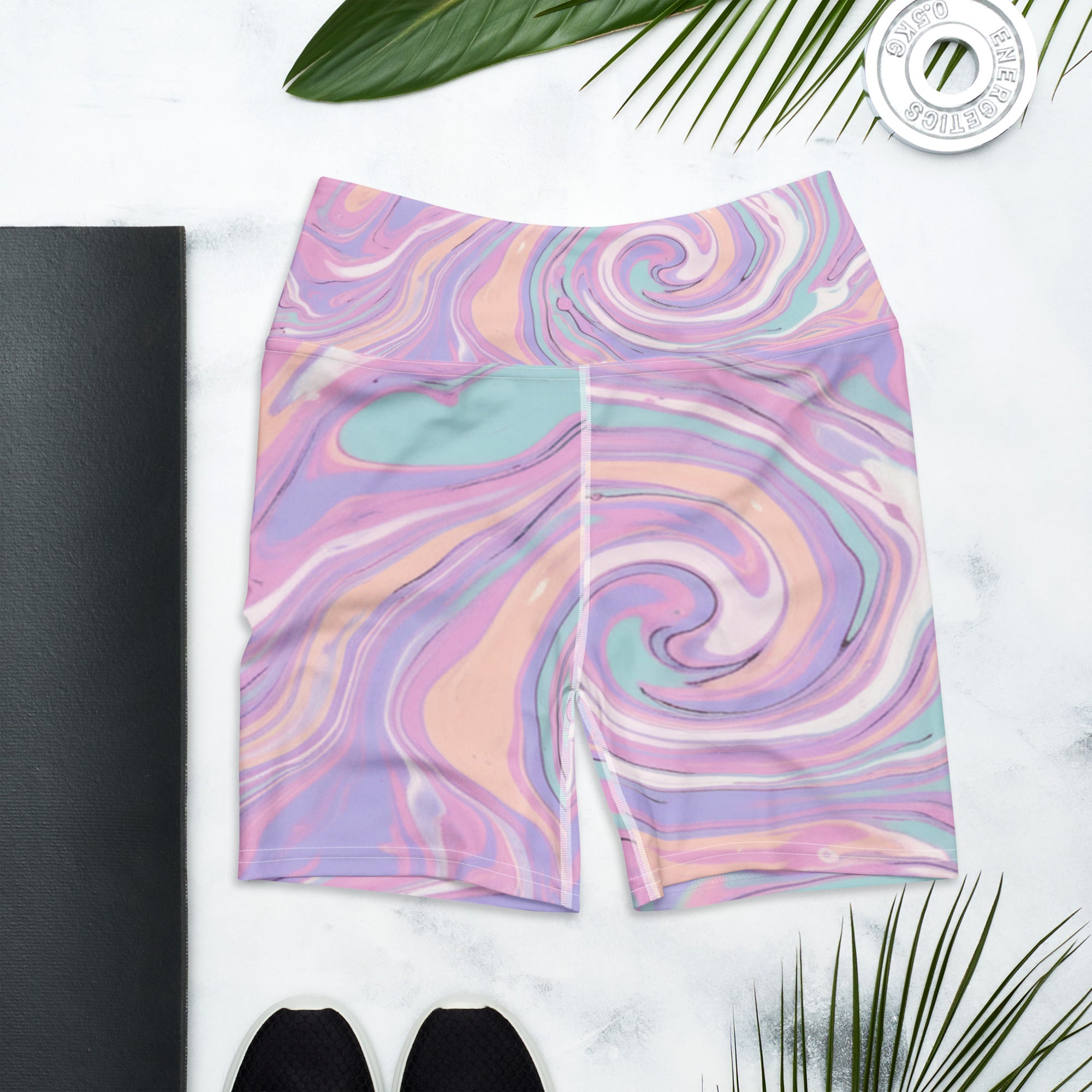 Liquid Marble Cotton Candy Yoga Shorts | GearBunch