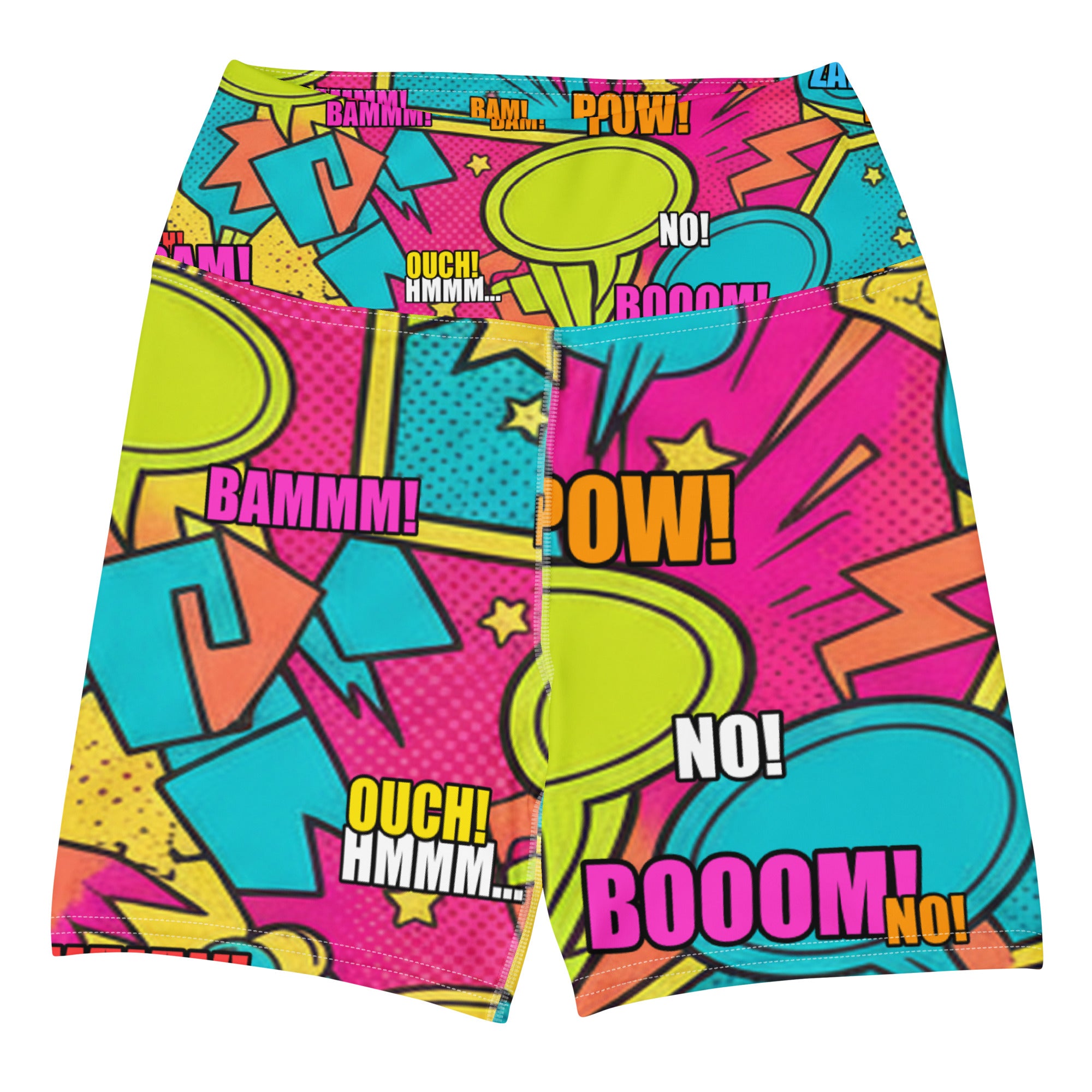 Comic Pop Tropical Yoga Shorts | GearBunch