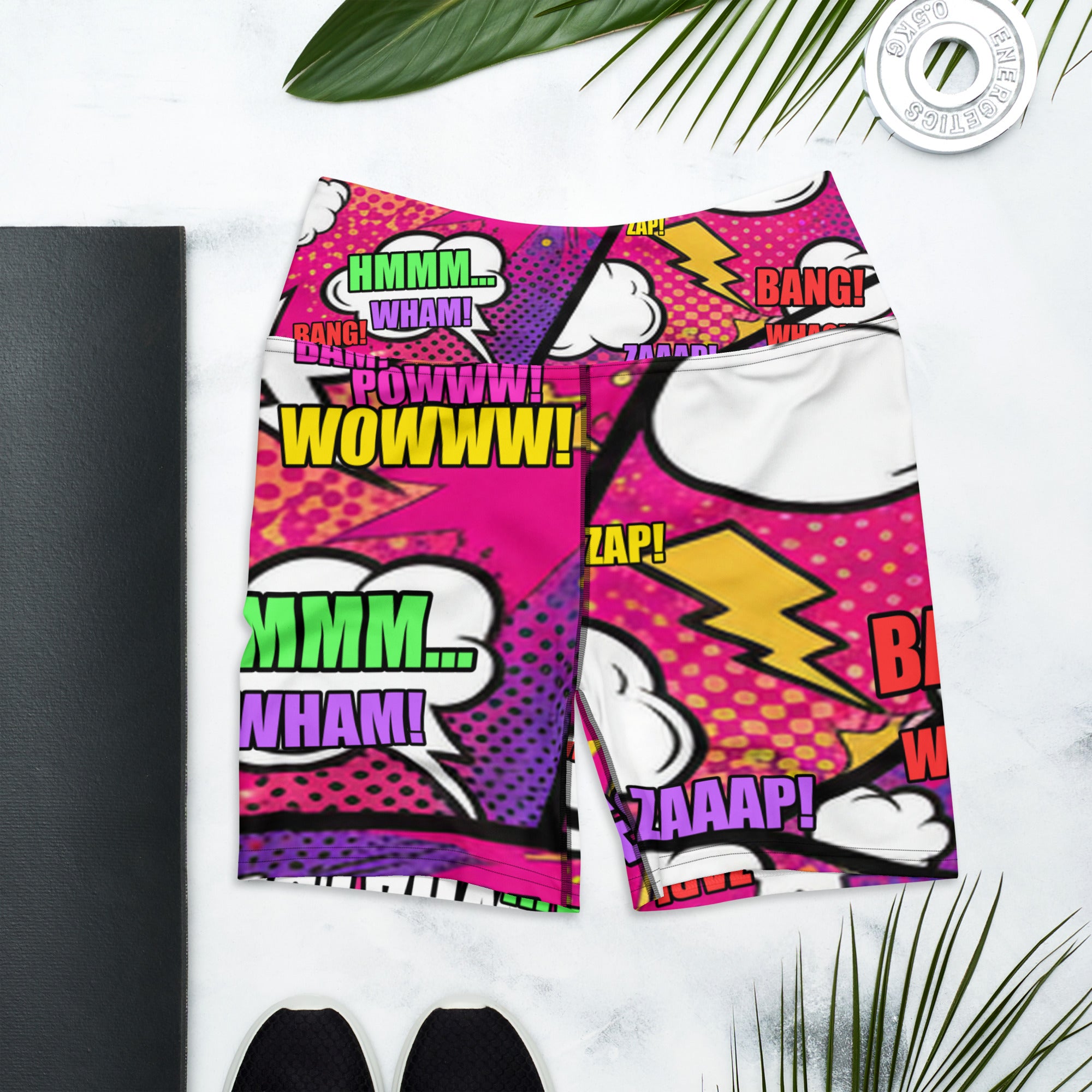 Comic Strip Girl Power Yoga Shorts | GearBunch