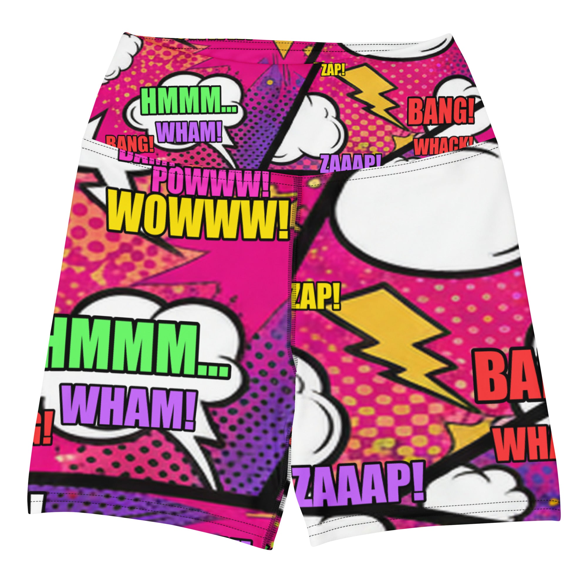 Comic Strip Girl Power Yoga Shorts | GearBunch
