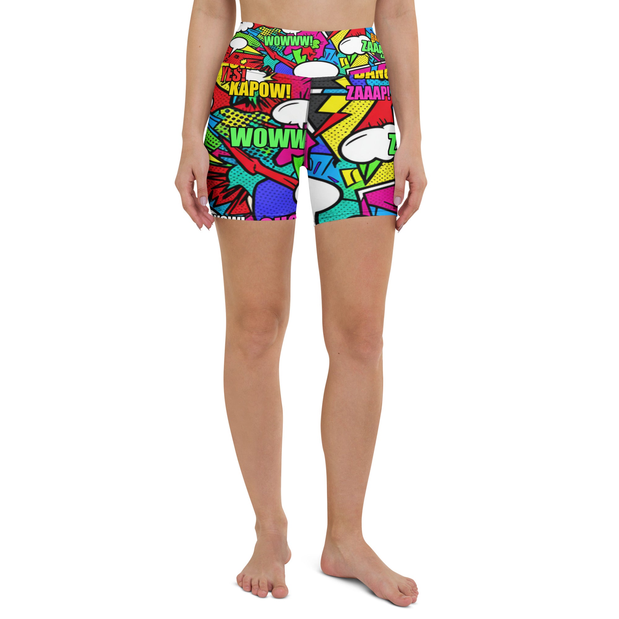 Comic Strip Zombie Apocalypse Yoga Shorts | GearBunch