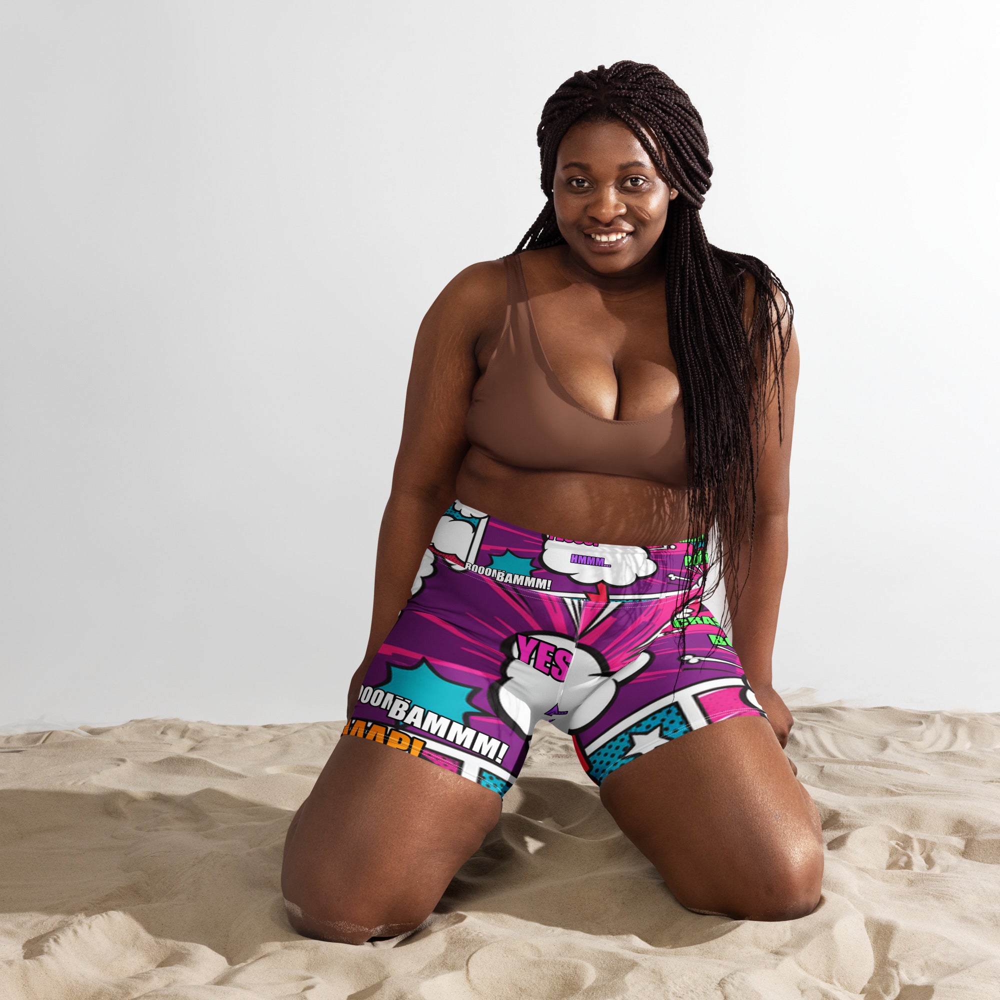 Comic Strip Roller Derby Yoga Shorts | GearBunch
