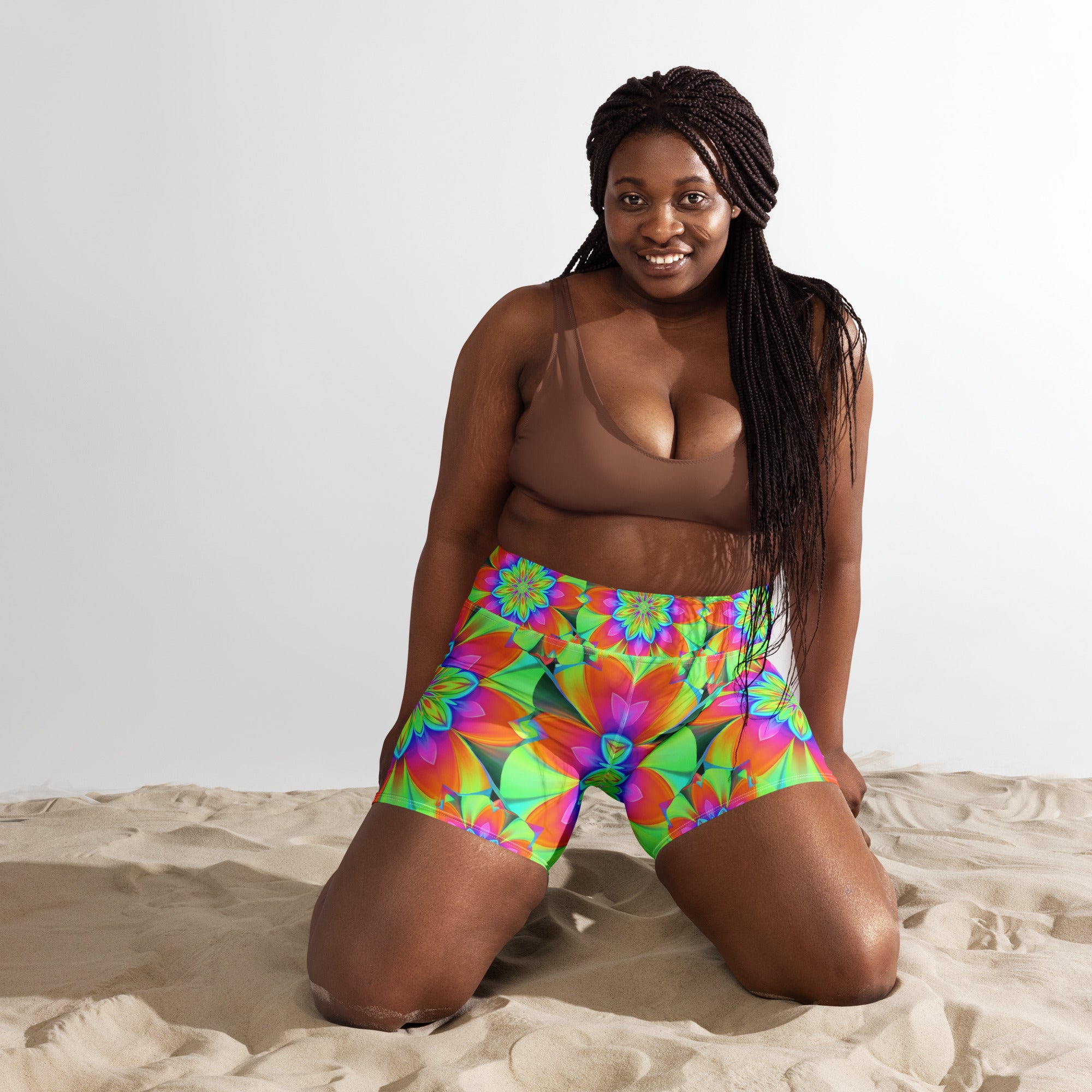 Psychedelic Acid Trip Yoga Shorts | GearBunch