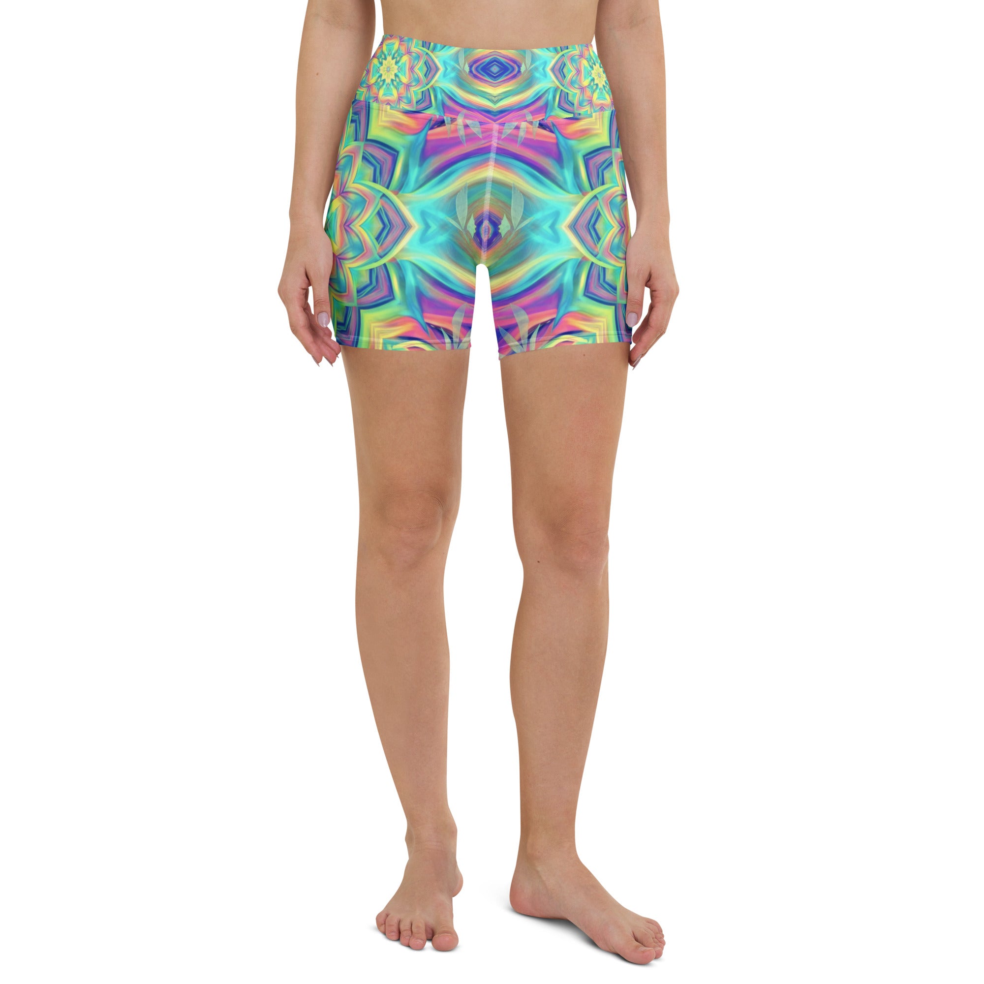 Psychedelic Tropical Yoga Shorts | GearBunch