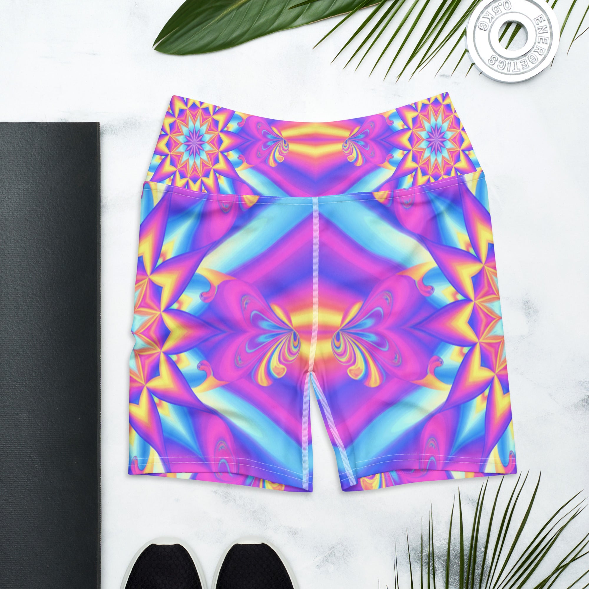 Psychedelic Candy Rave Yoga Shorts | GearBunch