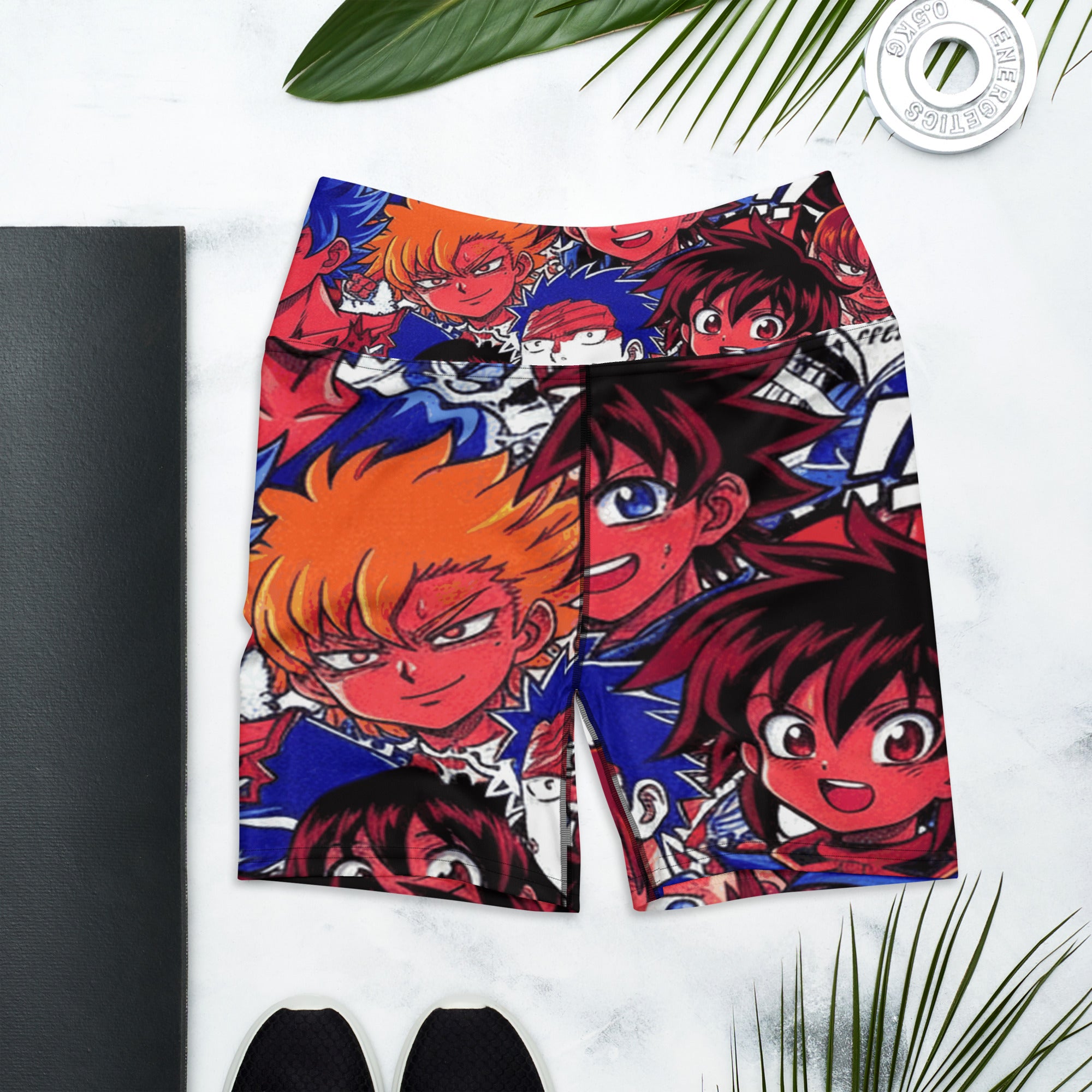 Anime Collage Dark Shonen Yoga Shorts | GearBunch