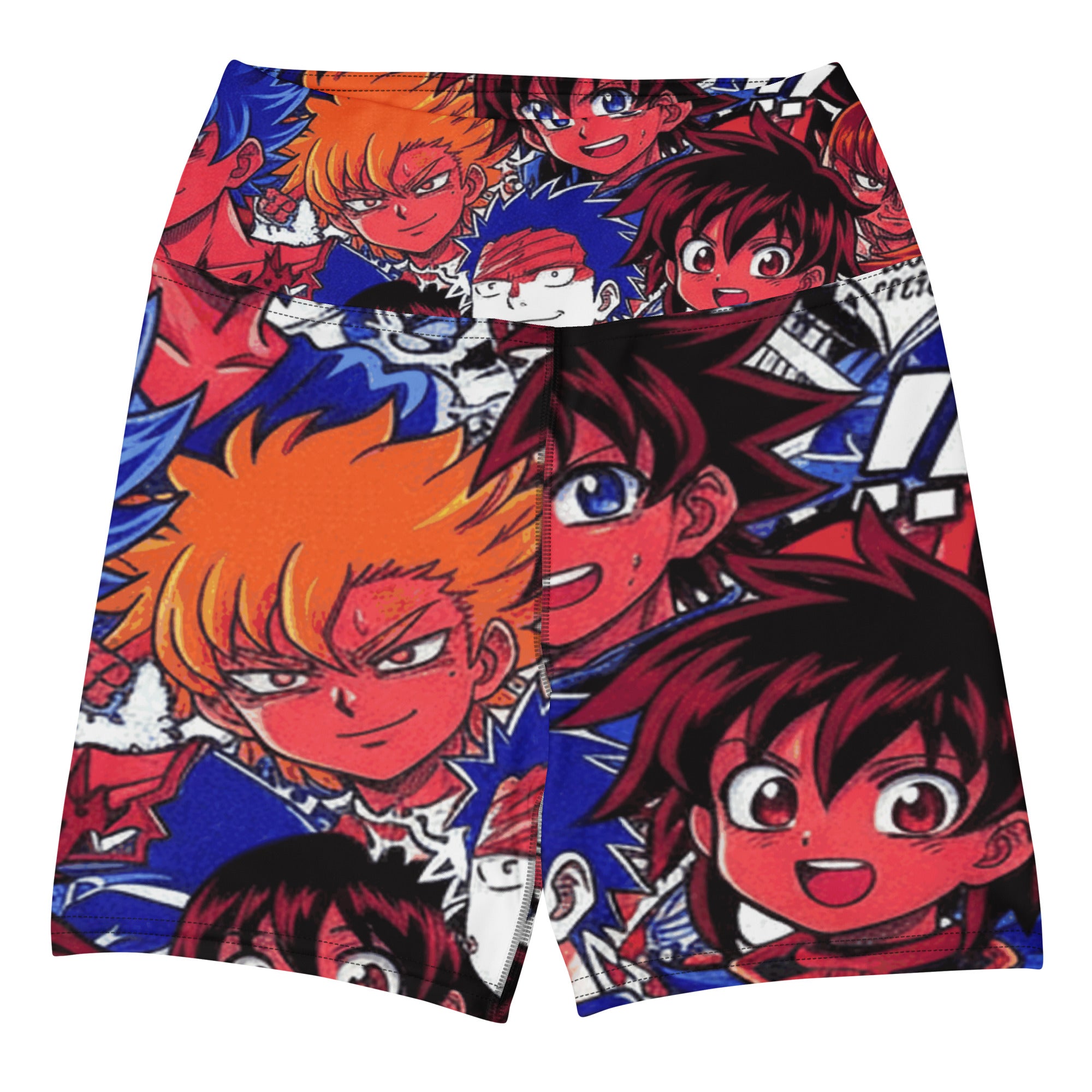 Anime Collage Dark Shonen Yoga Shorts | GearBunch