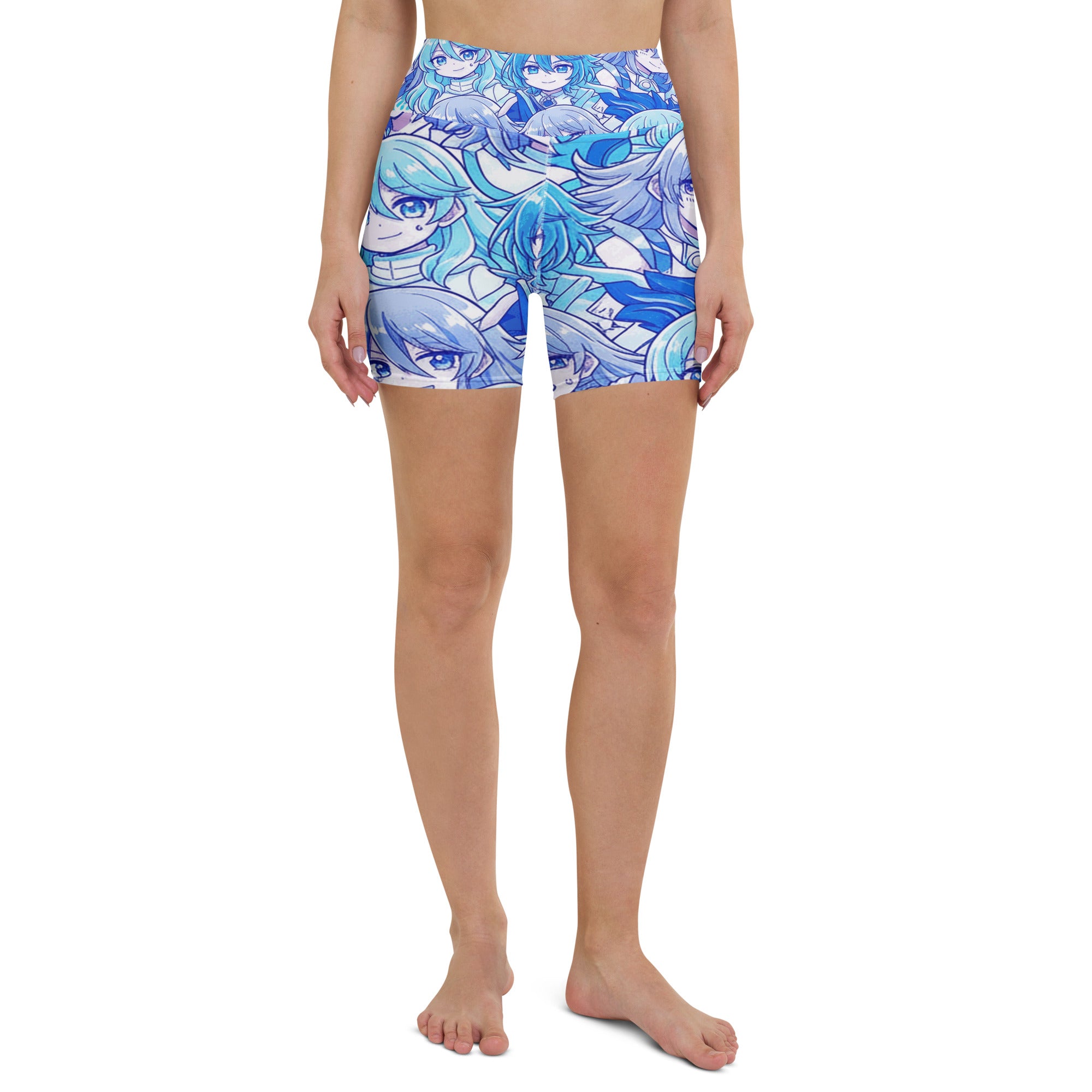 Anime Collage Ice Kingdom Yoga Shorts | GearBunch