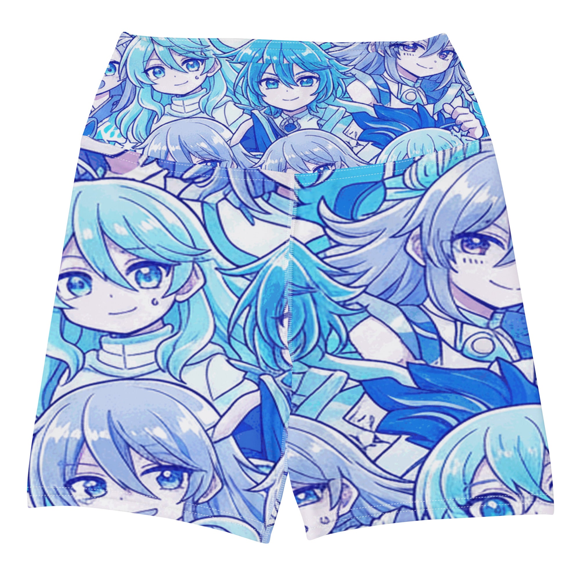 Anime Collage Ice Kingdom Yoga Shorts | GearBunch