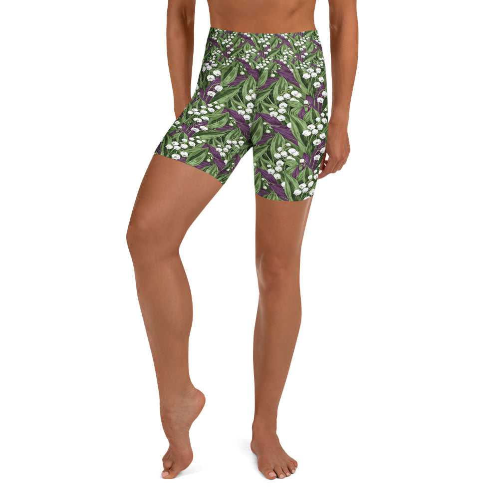 Lily of the Valley Yoga Shorts | GearBunch
