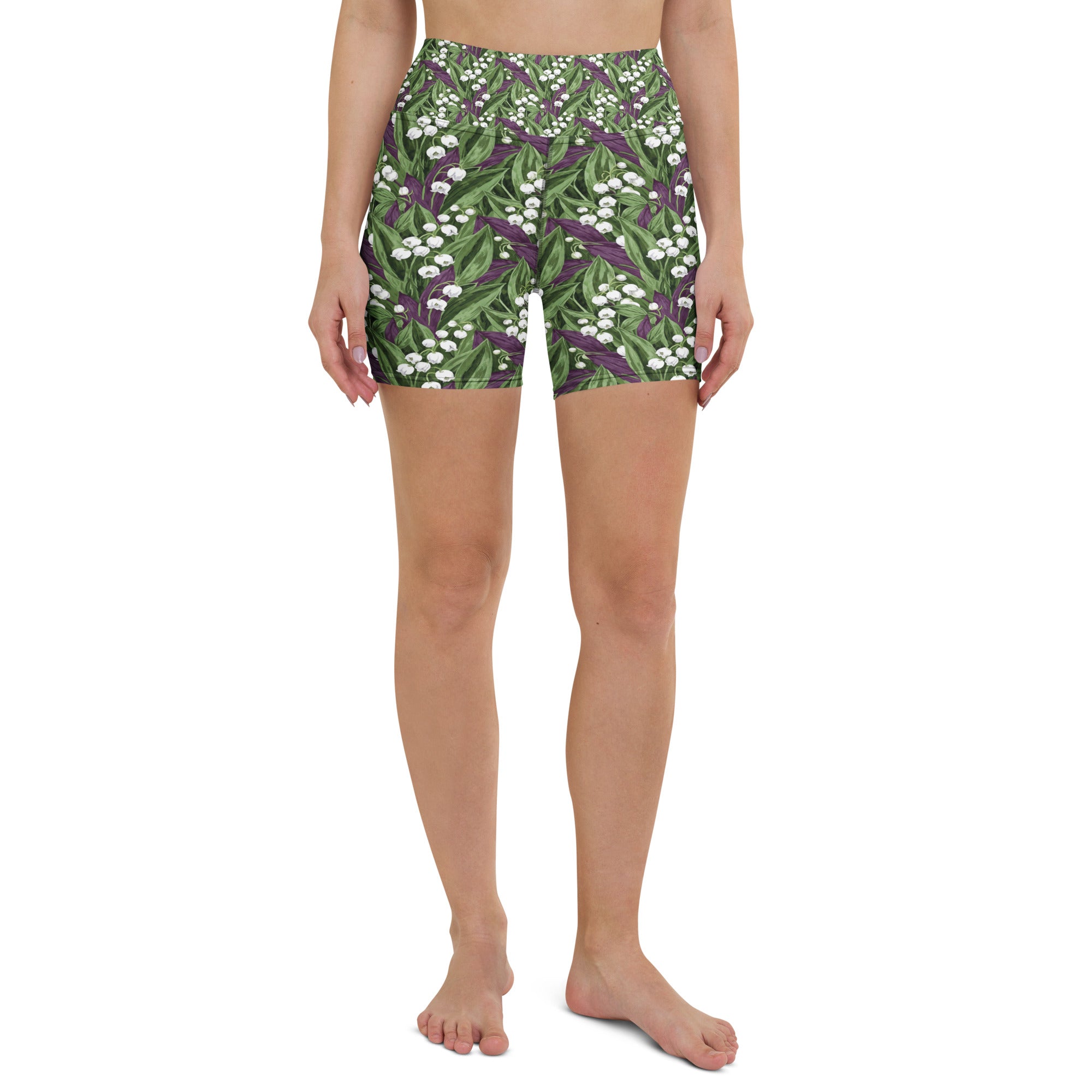 Lily of the Valley Yoga Shorts | GearBunch