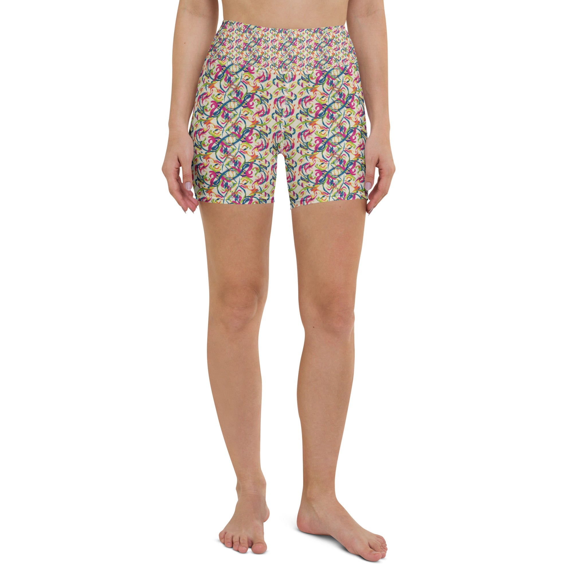 Ciao Bella Script Yoga Shorts | GearBunch