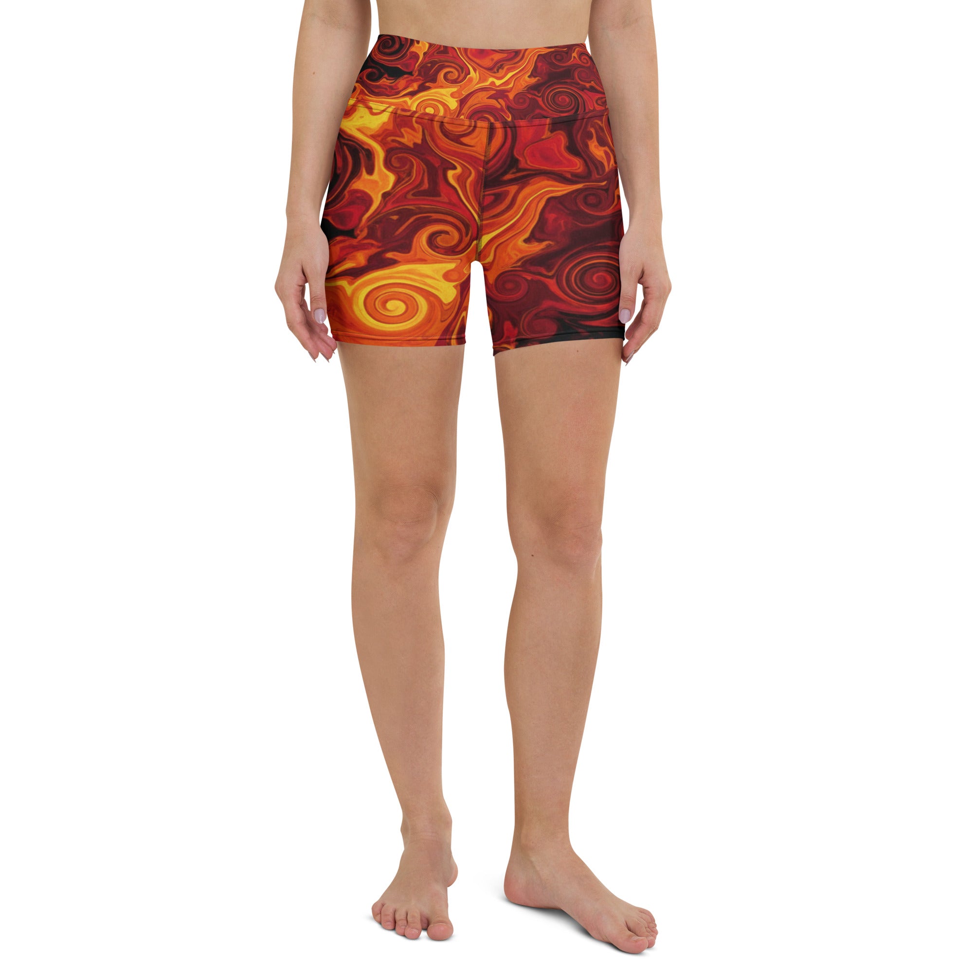 Liquid Marble Lava Flow Yoga Shorts | GearBunch
