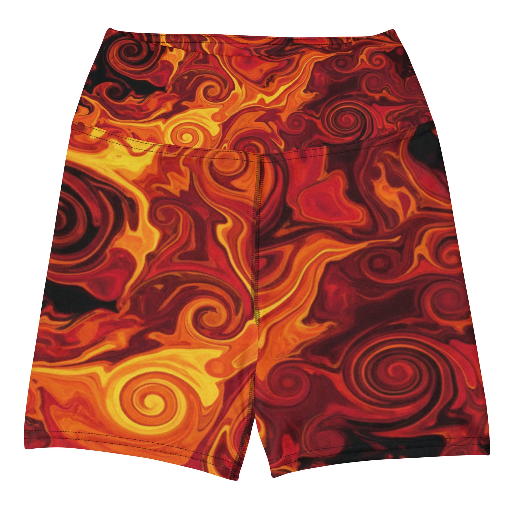 Liquid Marble Lava Flow Yoga Shorts | GearBunch
