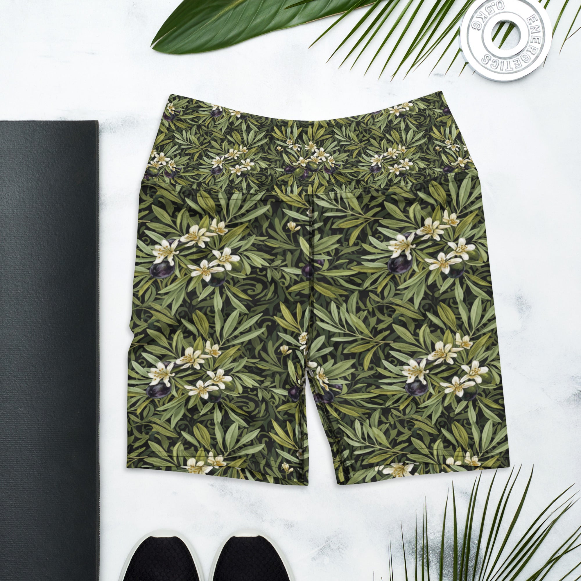 Olive Branch Botanical Yoga Shorts | GearBunch