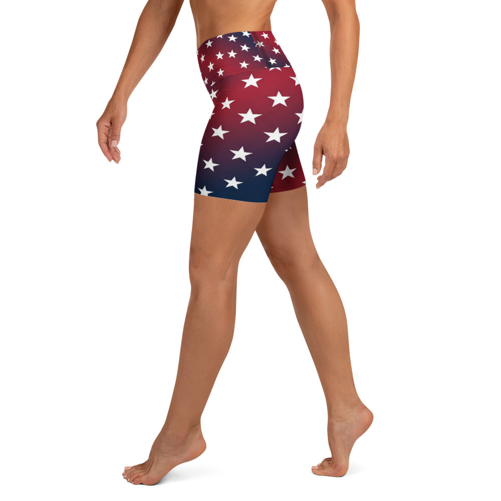 American Sunset Yoga Shorts | GearBunch