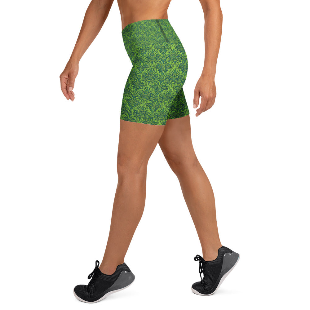 William Morris Tree Yoga Shorts | GearBunch