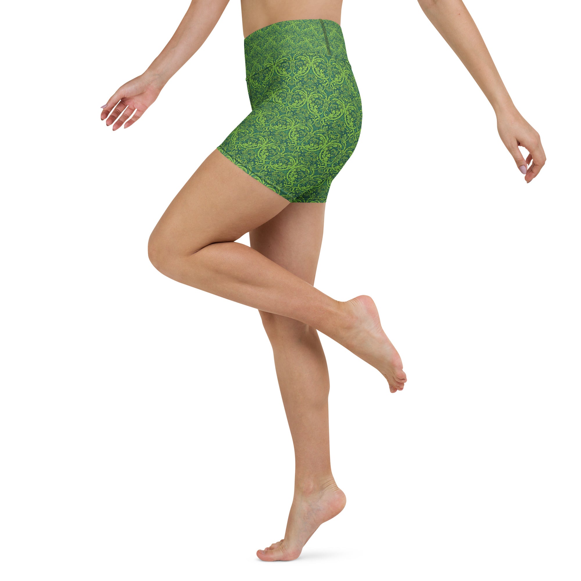 William Morris Tree Yoga Shorts | GearBunch